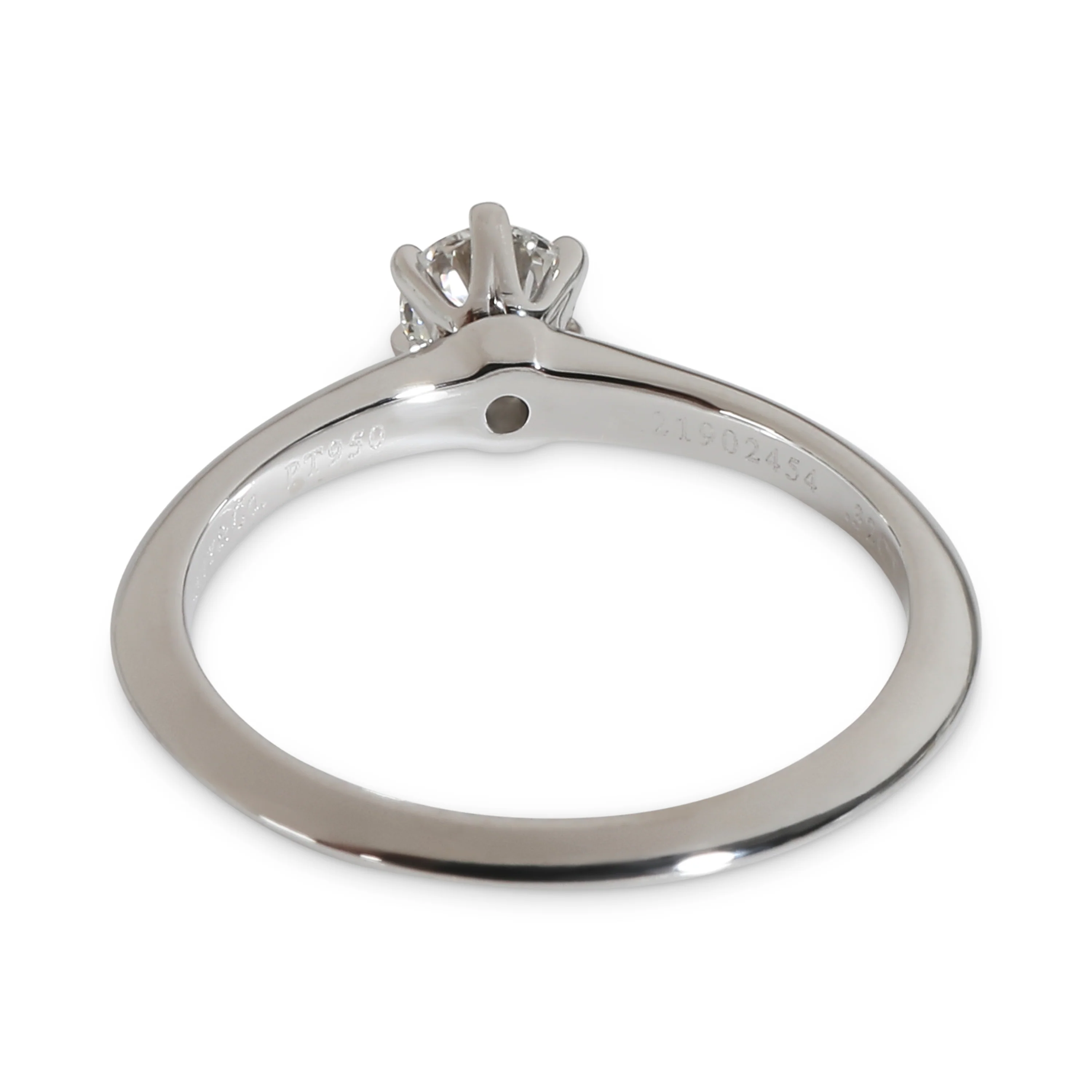 Tiffany Solitaire Engagement Ring in Platinum E VVS1 0.32 CTW - Image 3