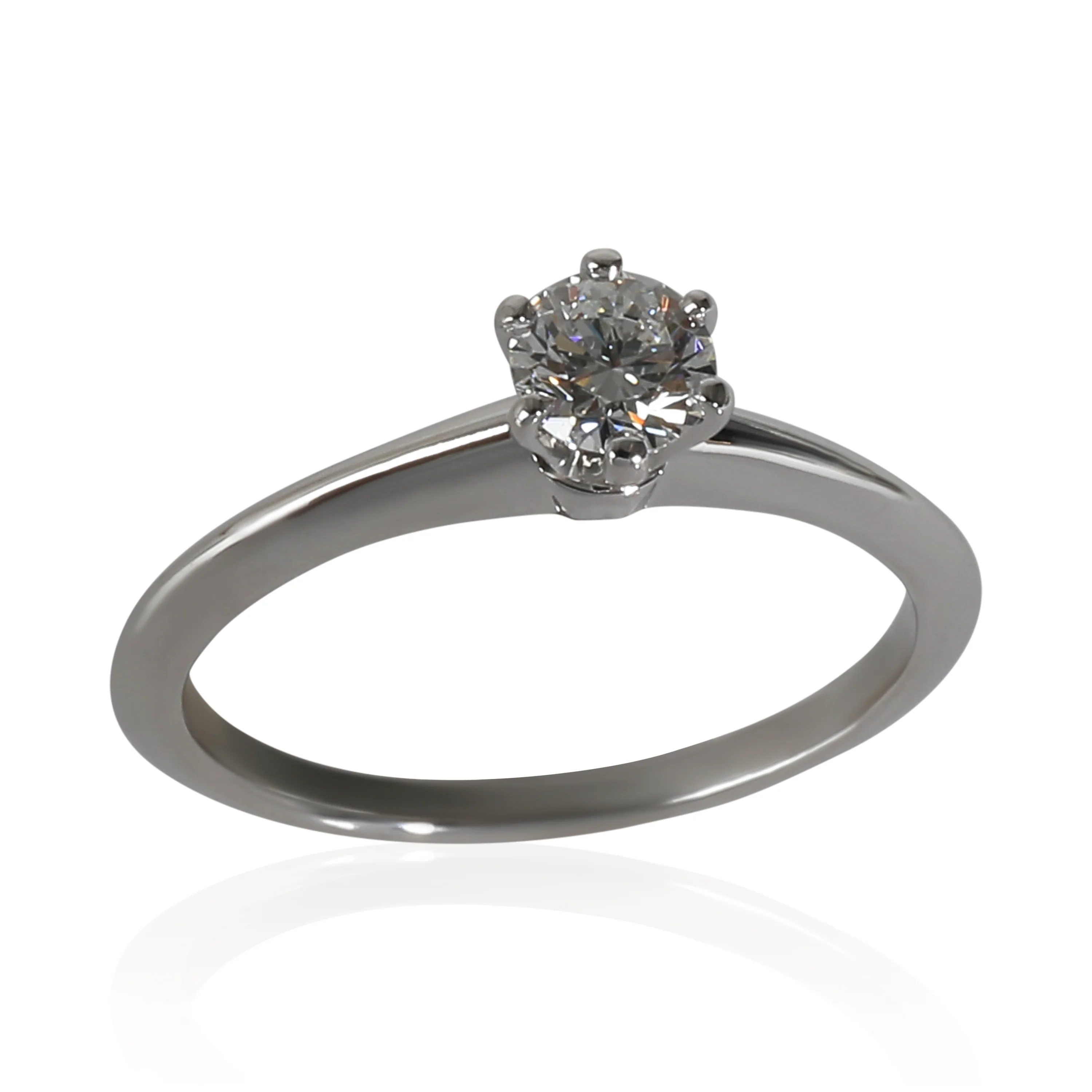 Tiffany Solitaire Engagement Ring in Platinum E VVS1 0.32 CTW - Image 6
