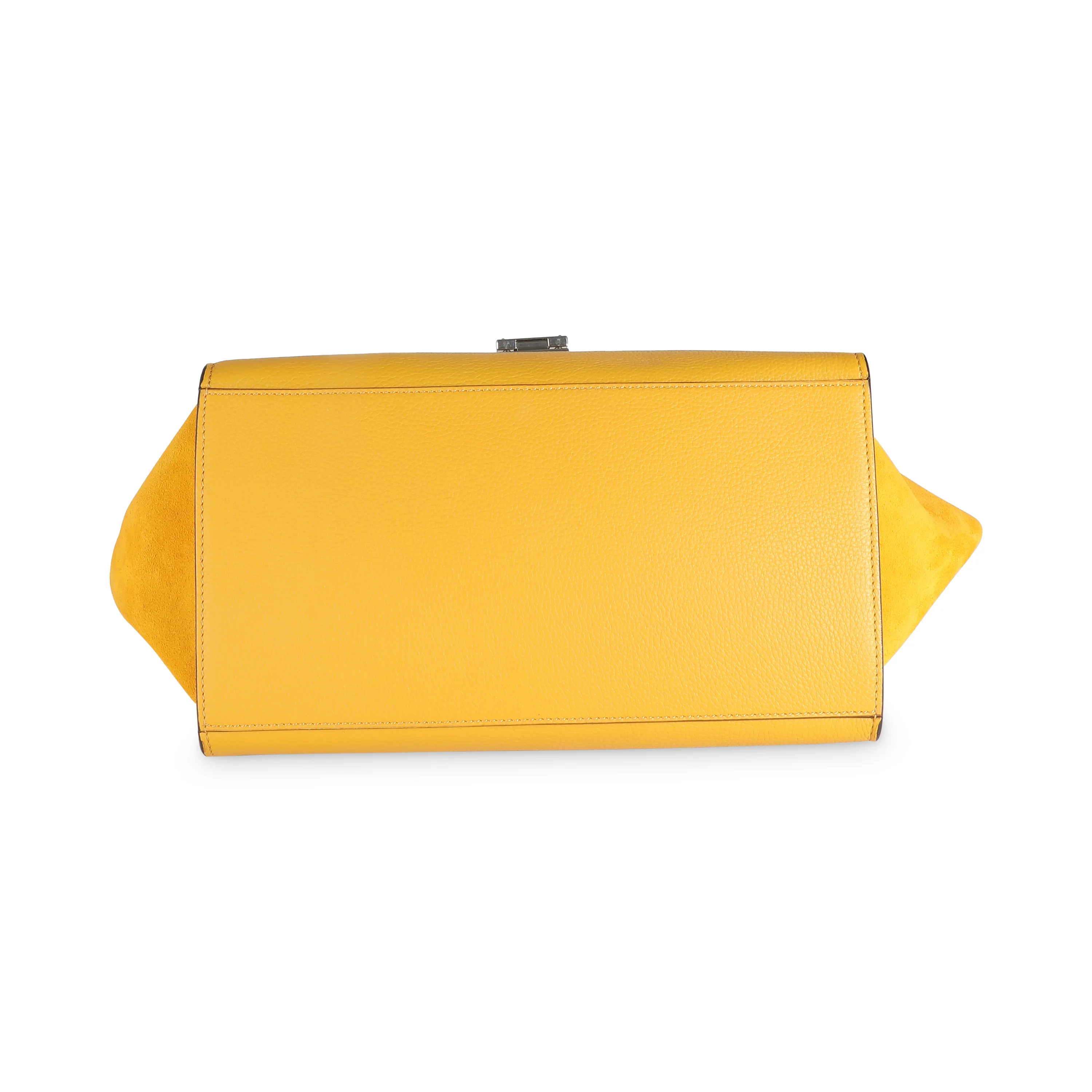Yellow Drummed Calfskin Suede Medium Trapeze - Image 5