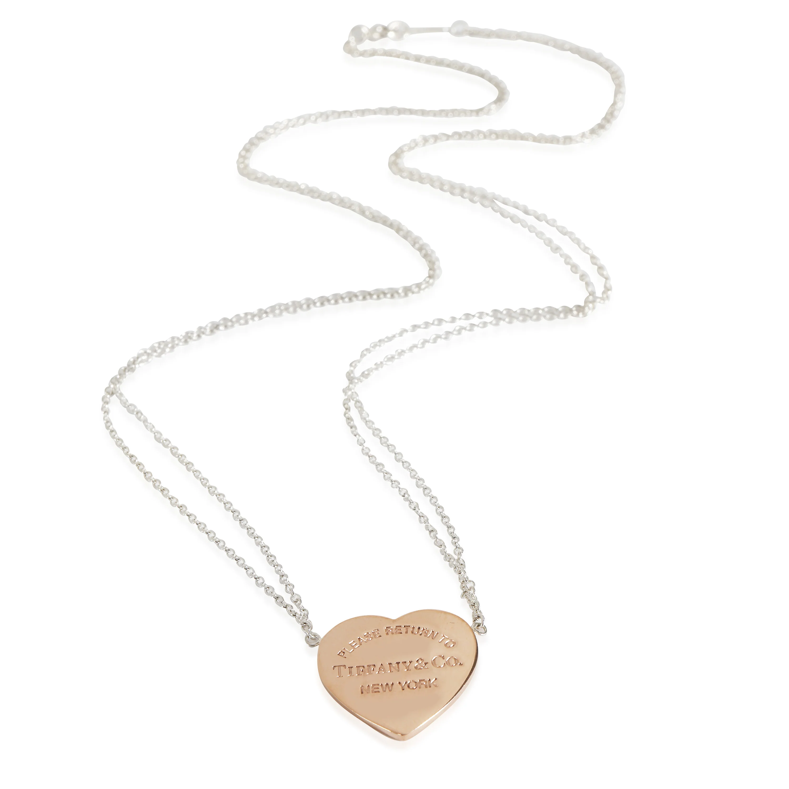 Return To Tiffany Pendant On Double Chain Sterling Silver & Rubedo - Image 2