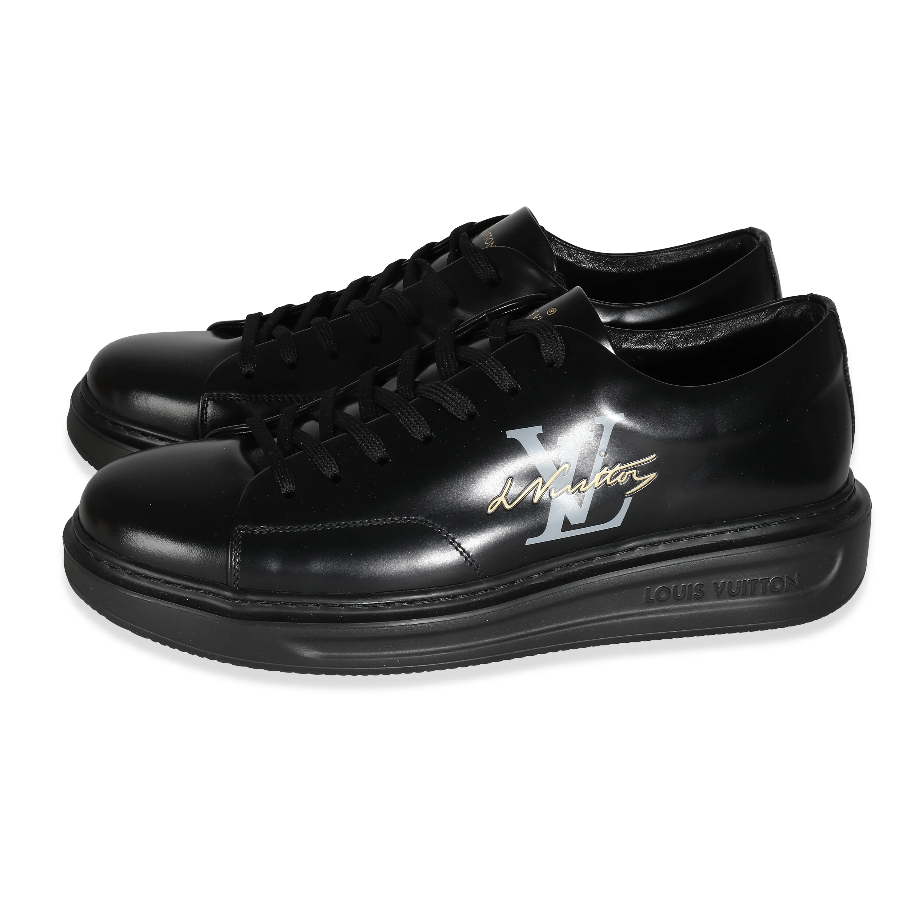 Black Calfskin Mens LV Beverly Hills Sneakers 7 - Image 3