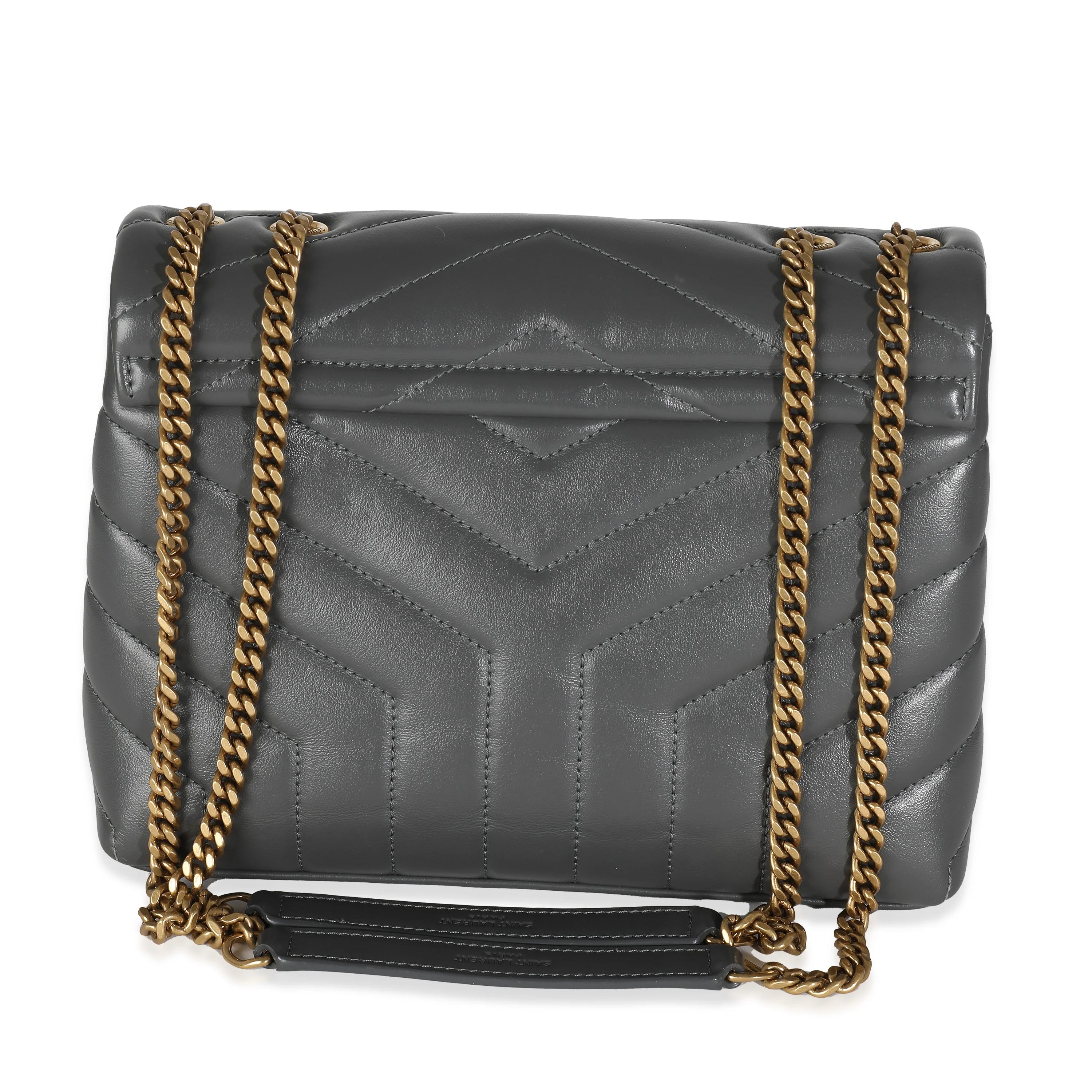 Grey Quilted Calfskin Monogram Small Loulou Chain - Image 4