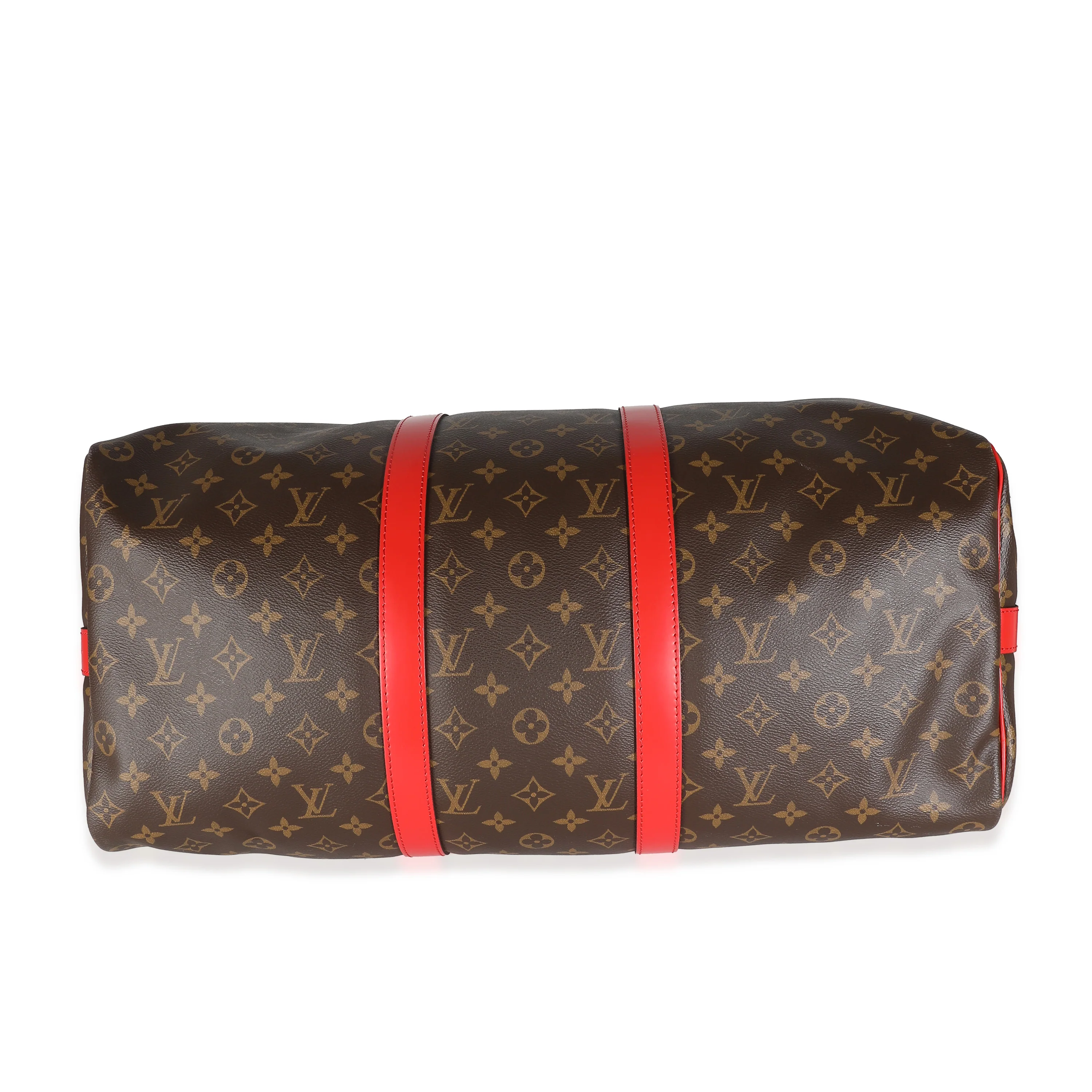 Red Monogram Macassar Canvas Keepall Bandouliere 50 - Image 5