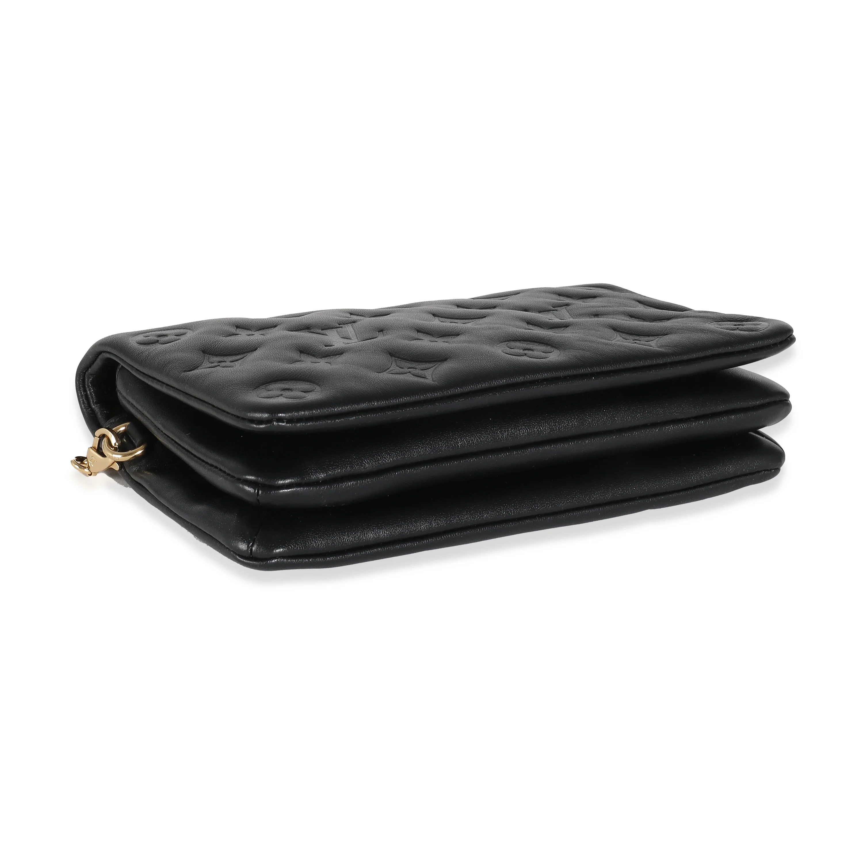 Black Monogram Embossed Puffy Lambskin Pochette Coussin - Image 6