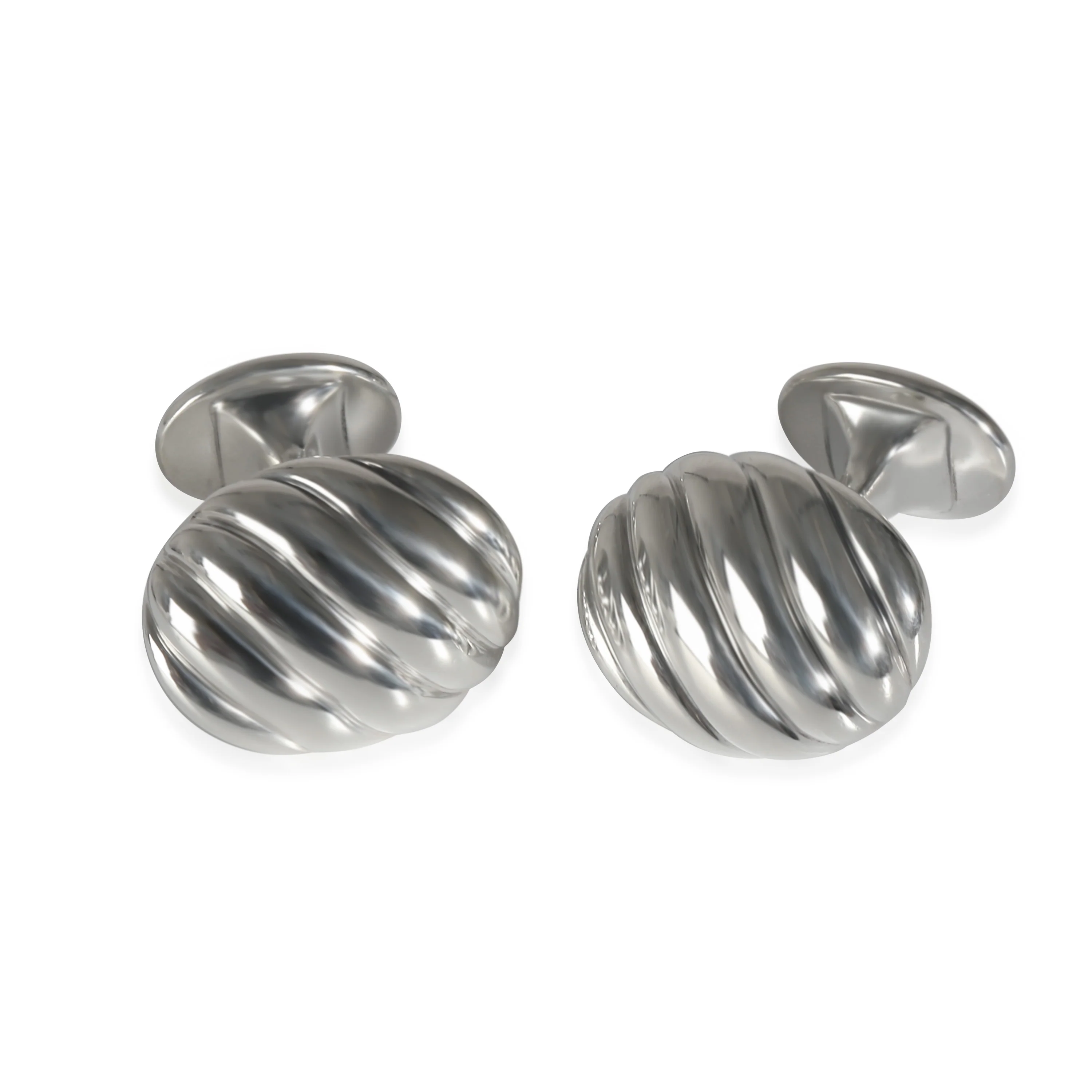 Sculpted Cable Cufflinks in Sterling Silver