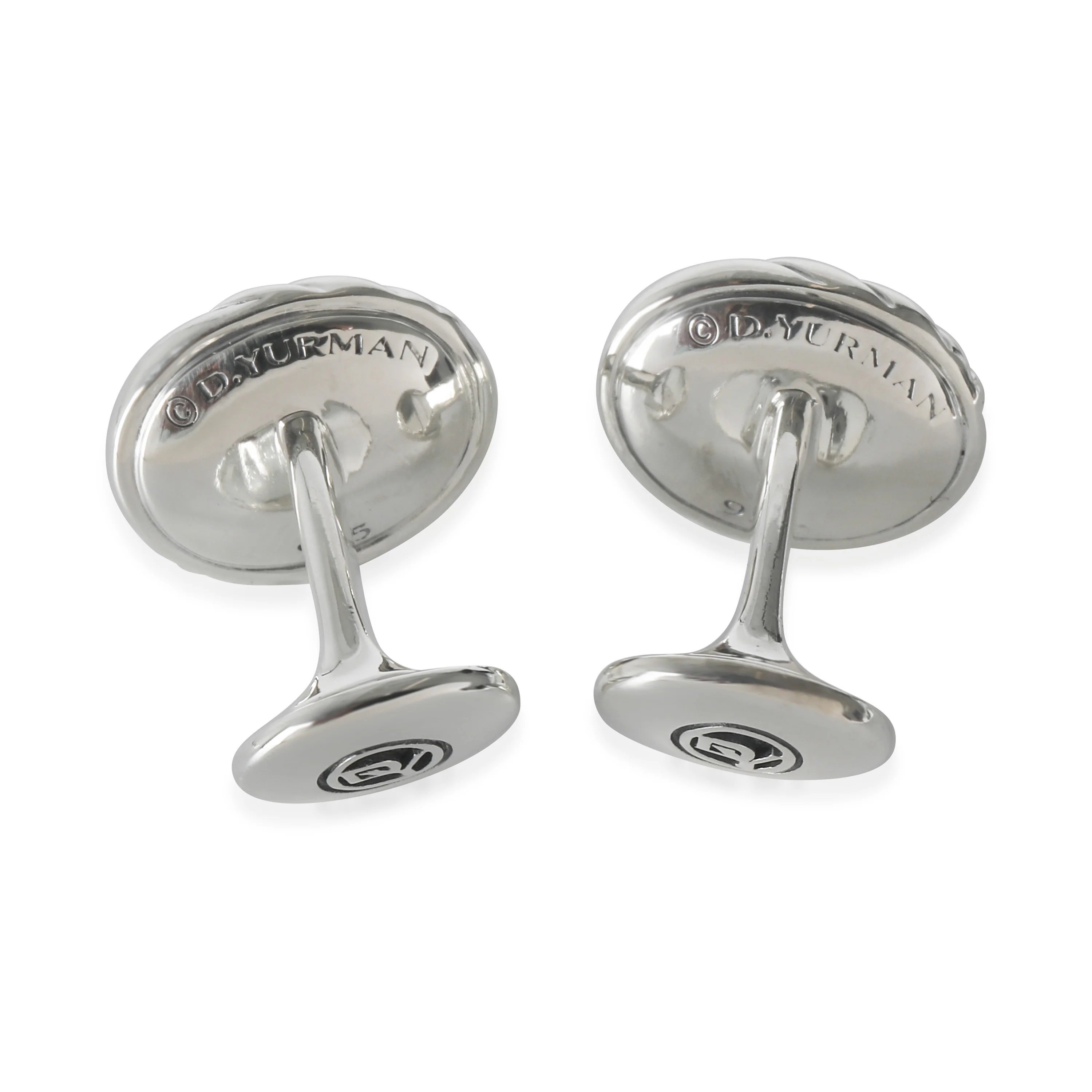 Sculpted Cable Cufflinks in Sterling Silver - Image 3