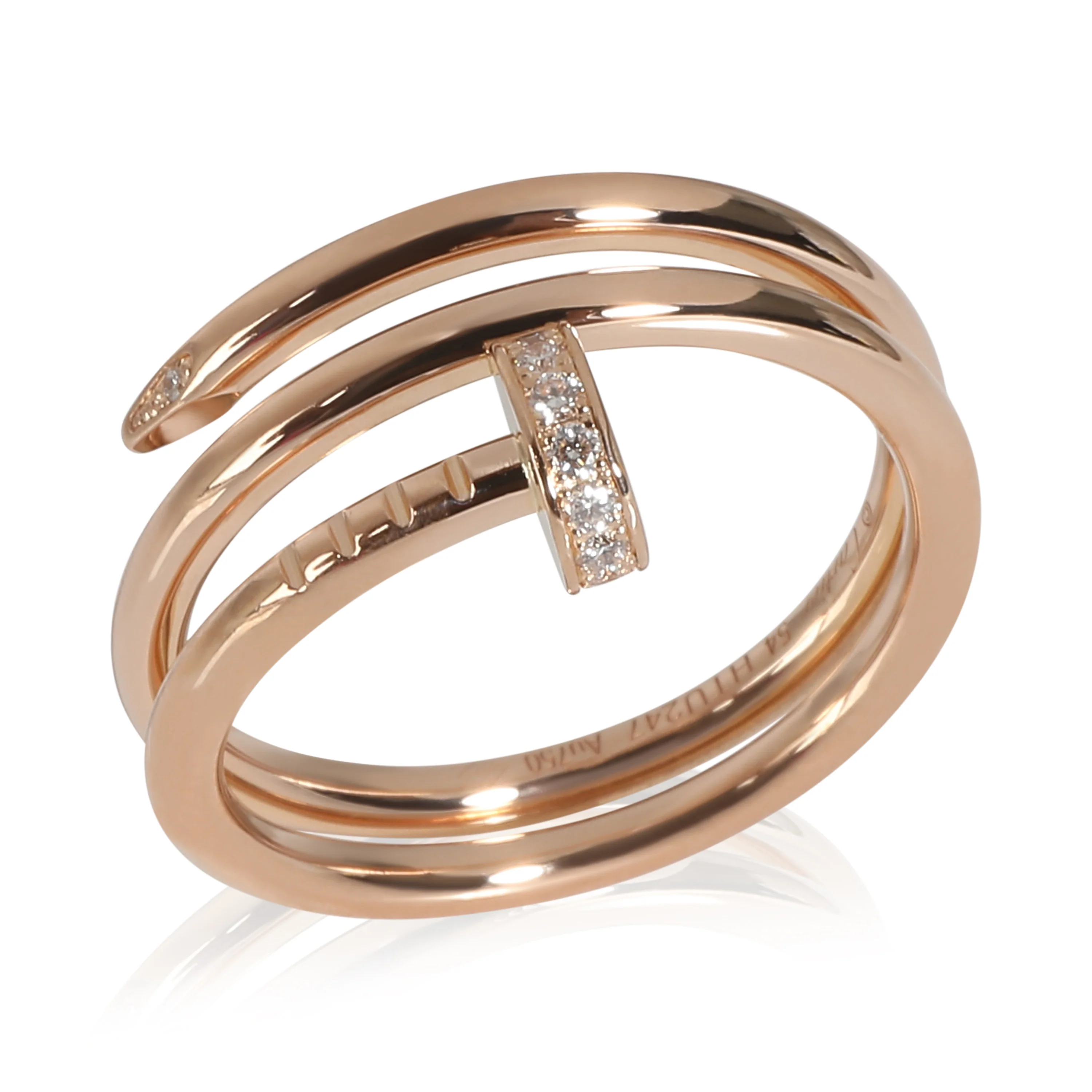 Juste Un Clou Ring, Small Model (Rose Gold, Diamonds) - Image 3