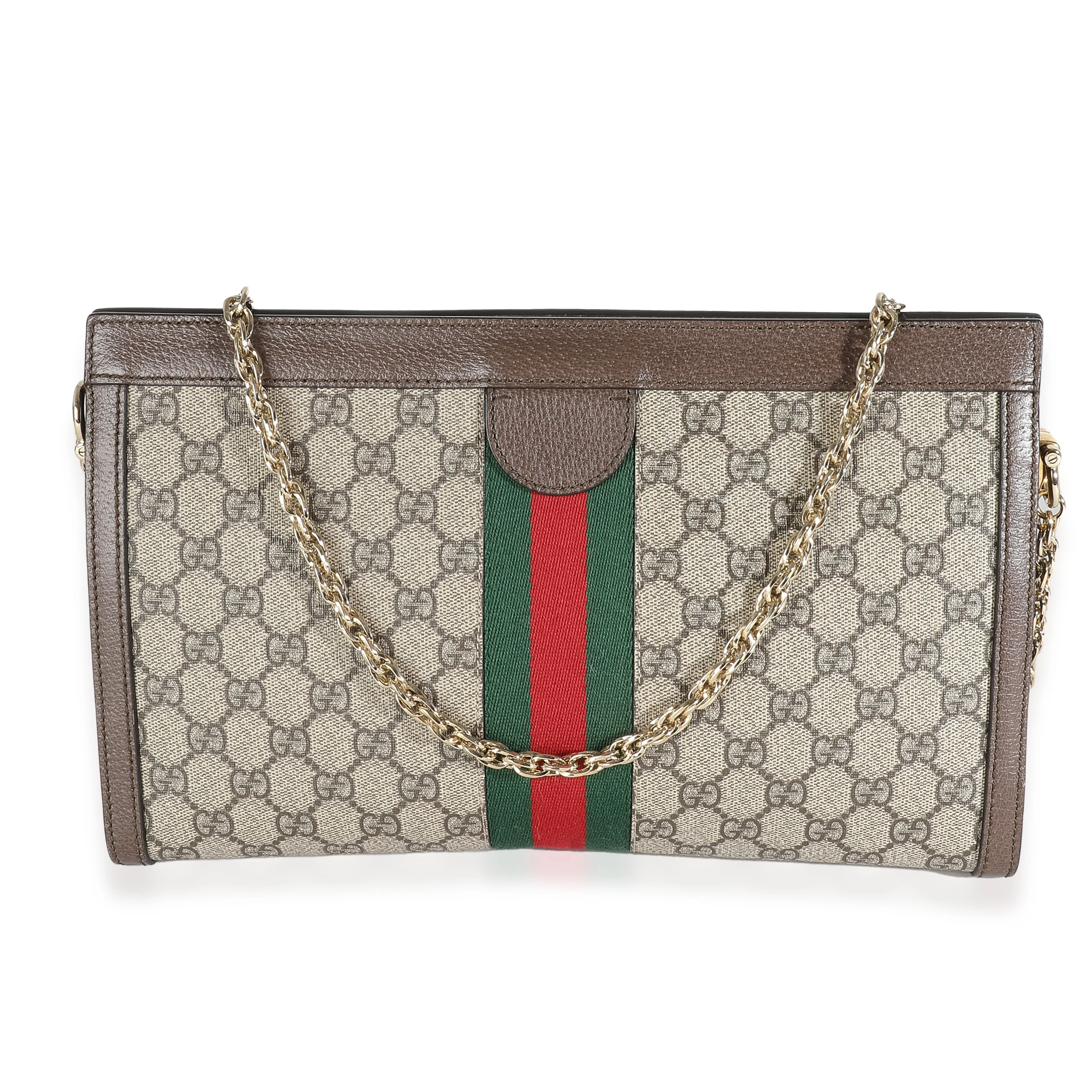 Beige GG Canvas Medium Ophidia Chain Shoulder Bag - Image 4
