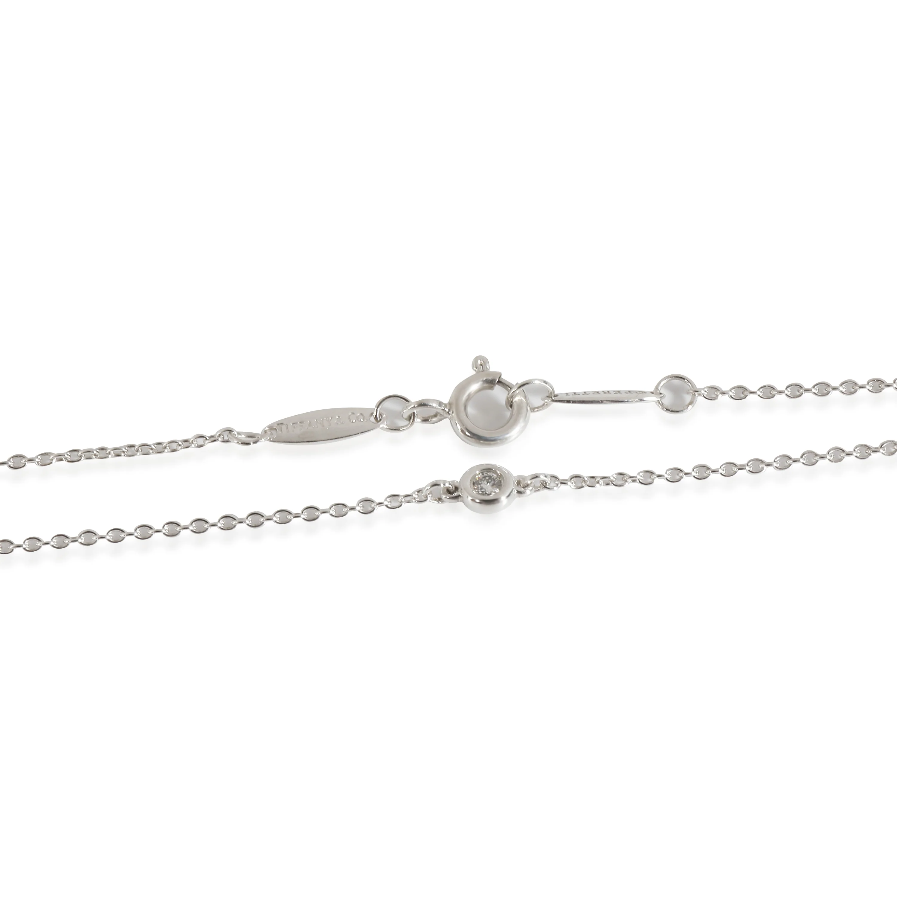 Elsa Peretti Diamond Necklace in Sterling Silver 0.15 CTW - Image 3