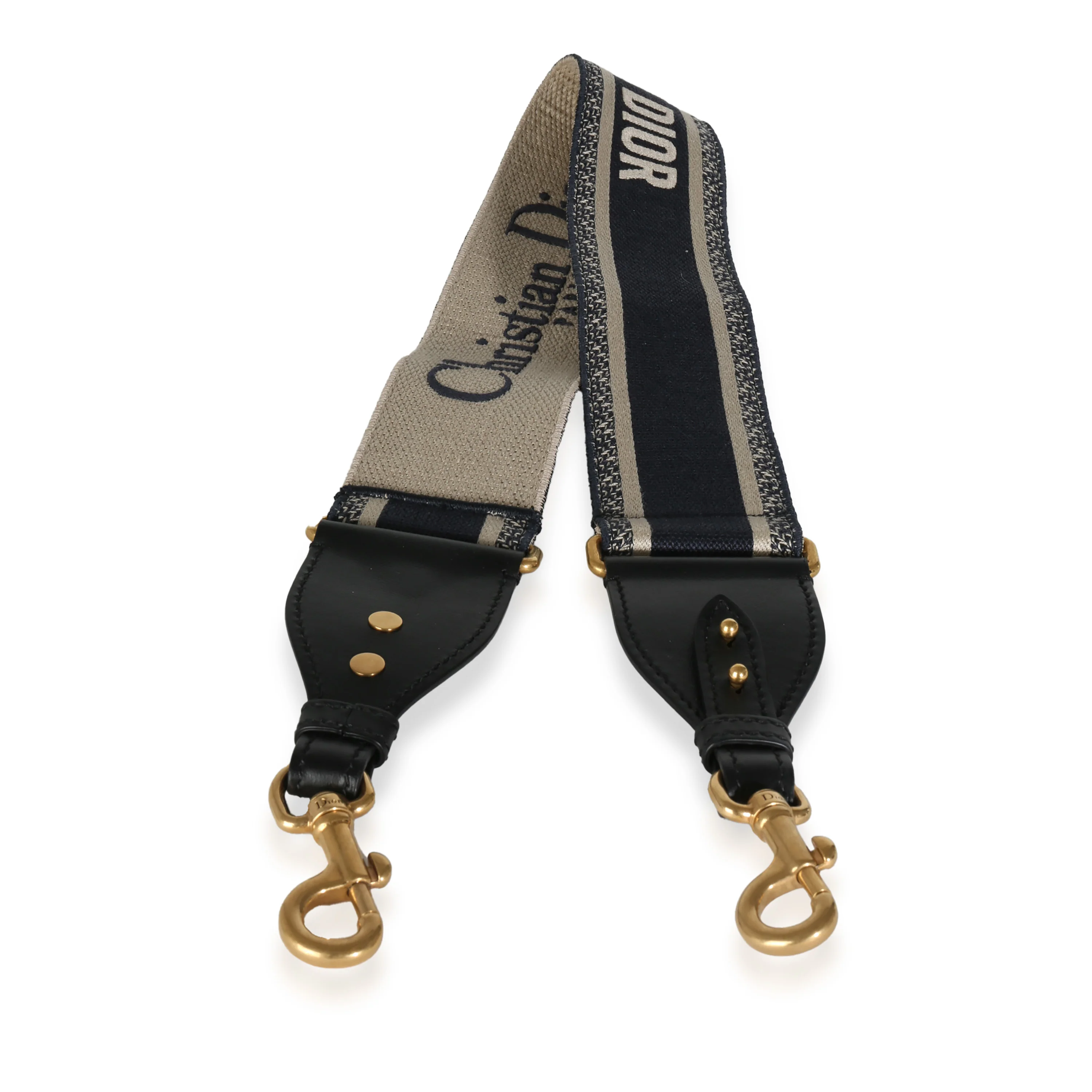 Navy Logo Embroidered Canvas Shoulder Strap