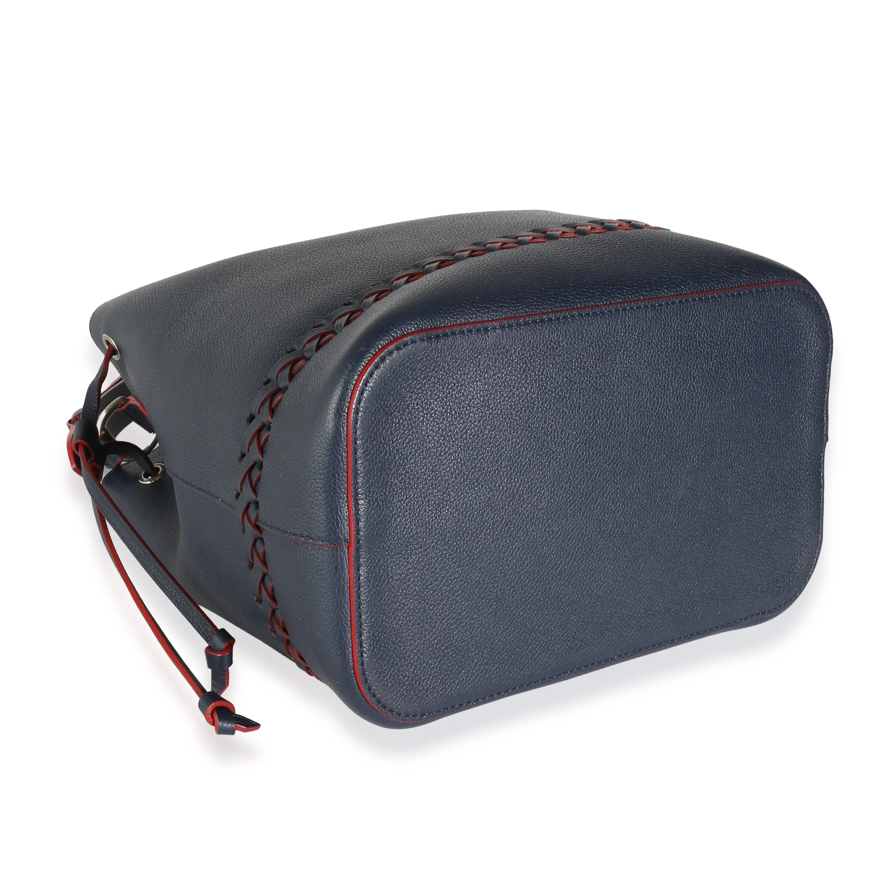 Marine Rouge Taurillon Braided Lockme Bucket Bag - Image 6