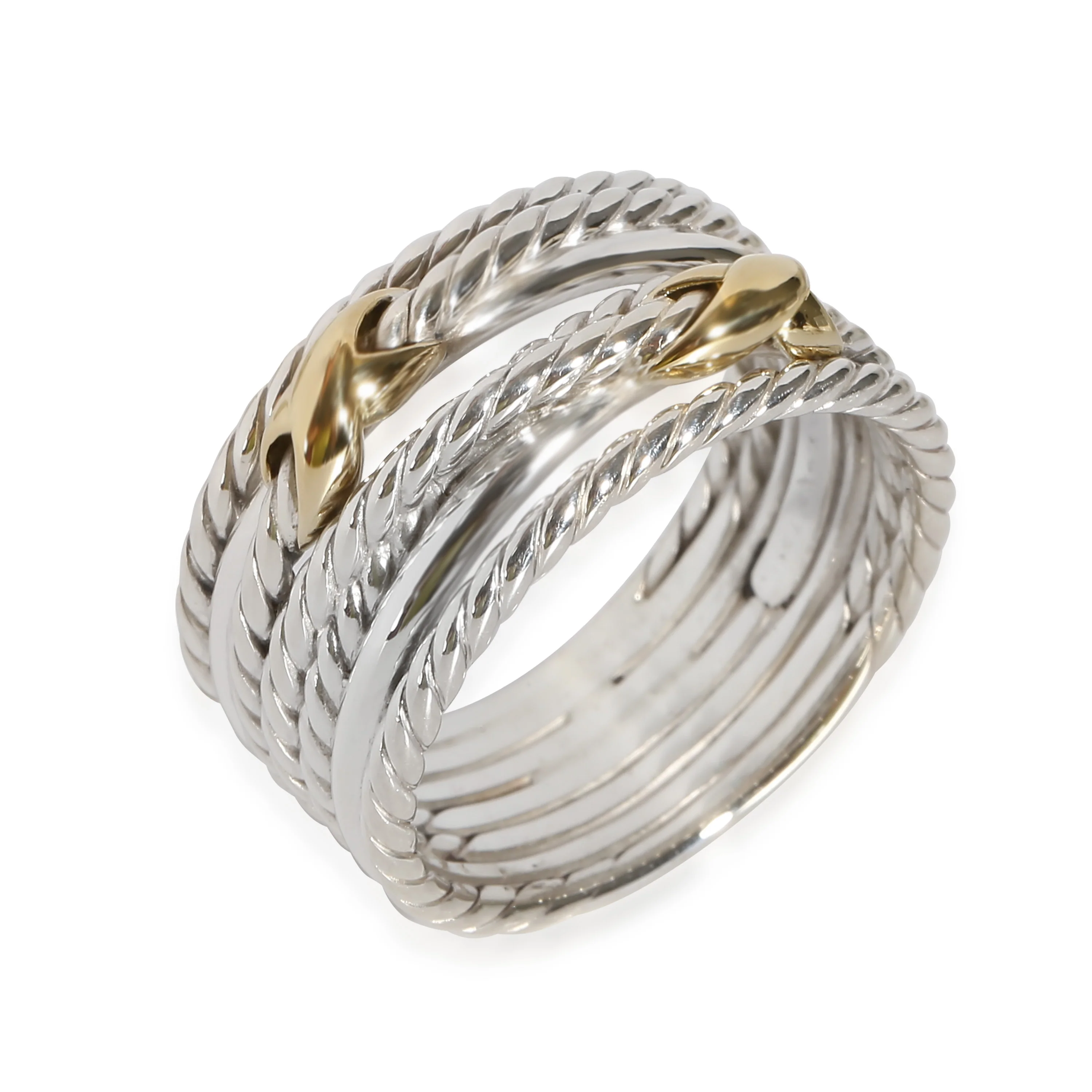 Crossover Ring in 18k Yellow Gold/Sterling Silver - Image 3