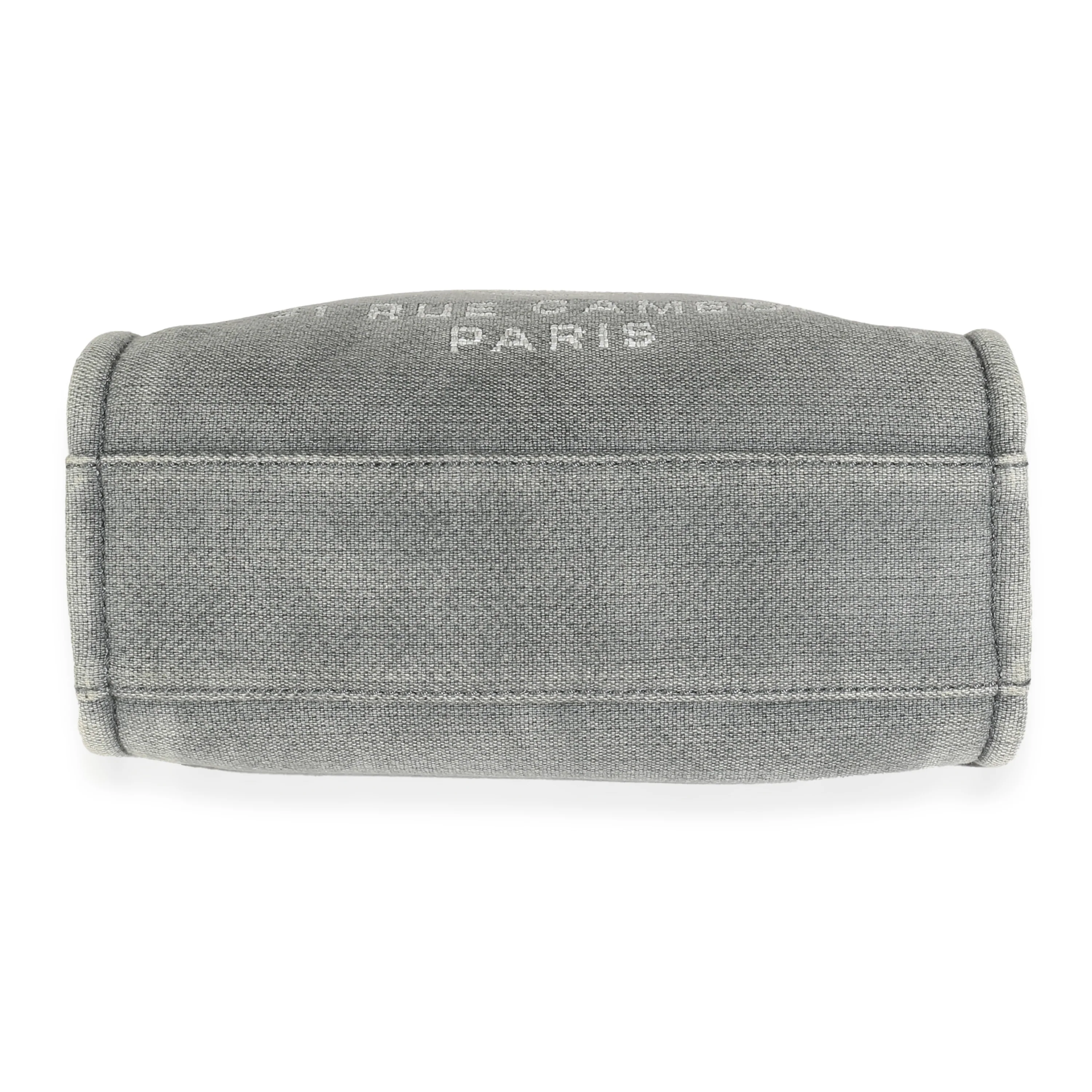 Grey Canvas Small Deauville Tote - Image 5