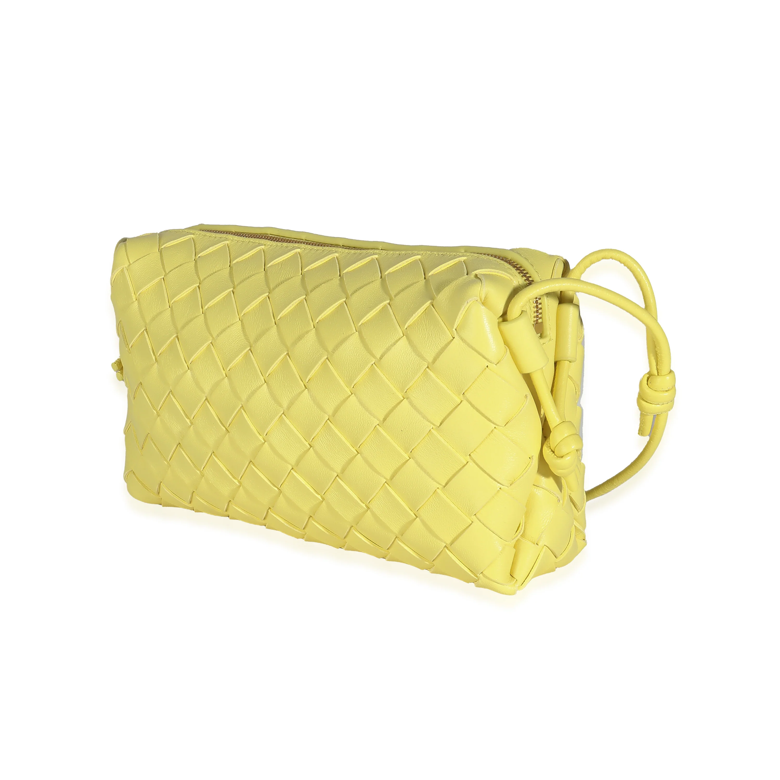 Yellow Nappa Intrecciato East West Loop Camera Bag - Image 2