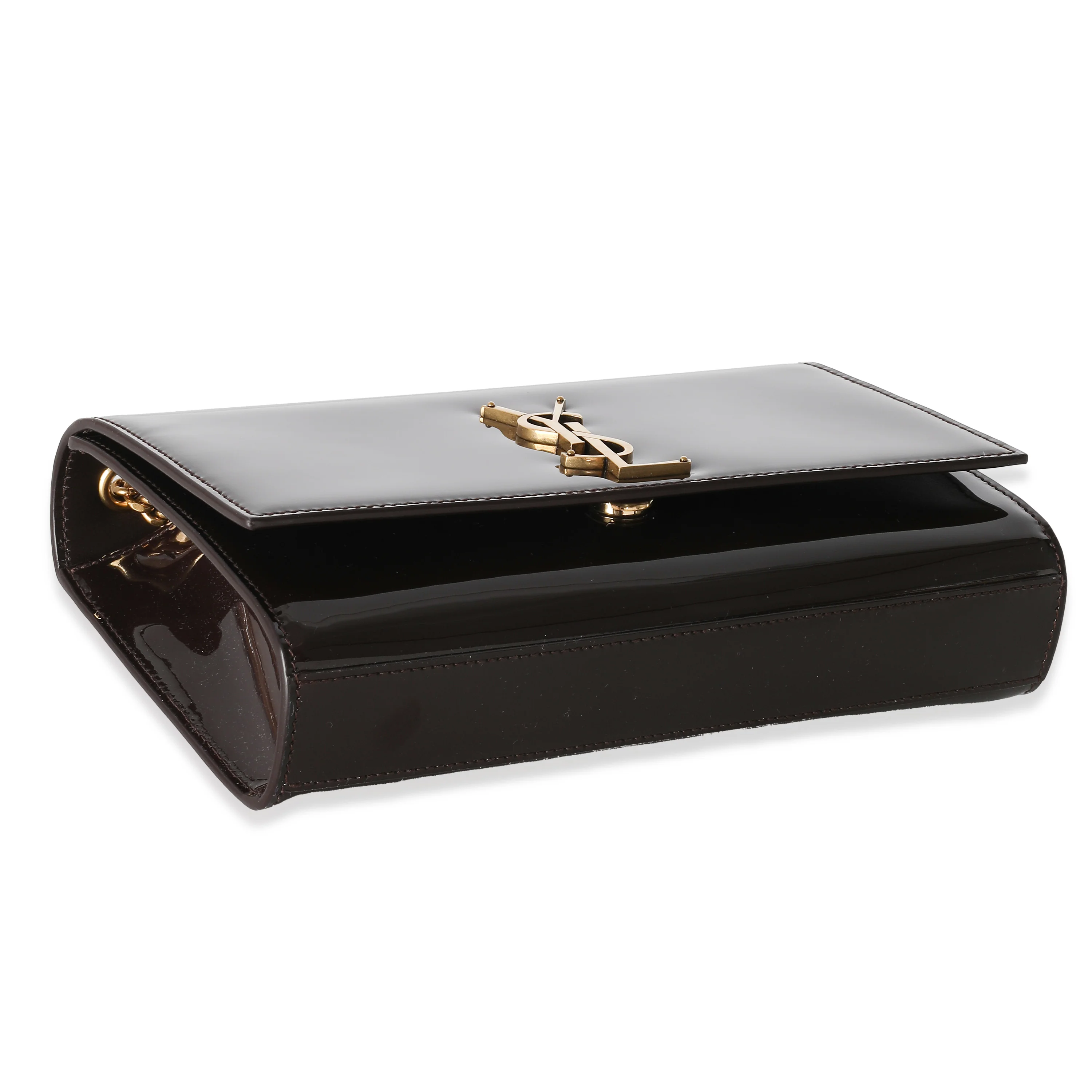 Spicy Chocolate Patent Medium Kate Chain Bag - Image 4