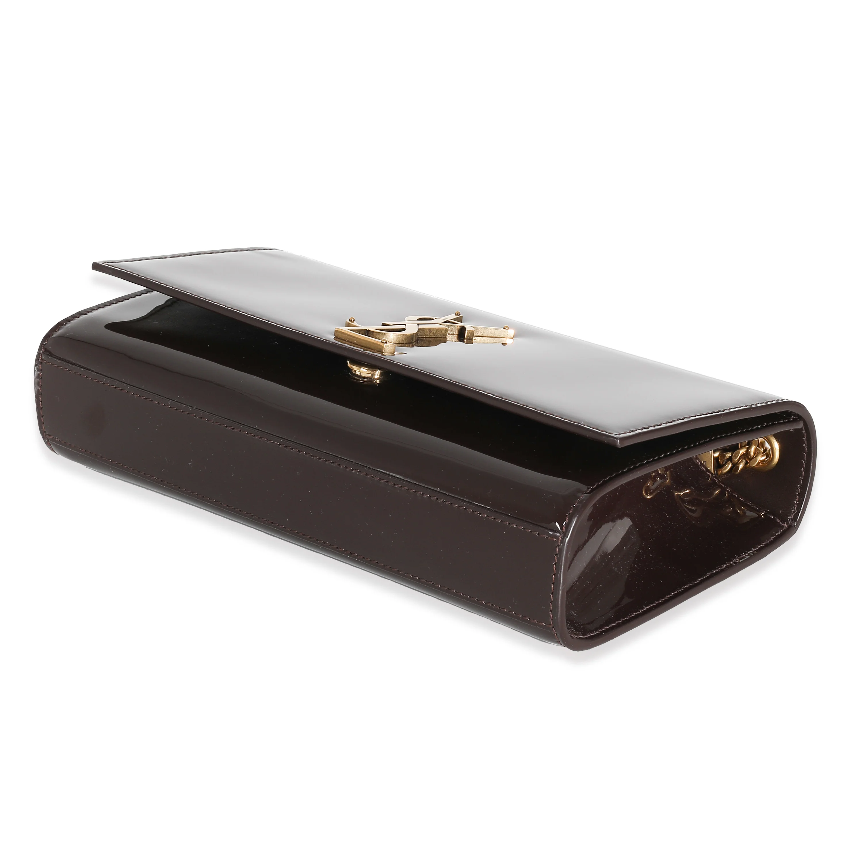 Spicy Chocolate Patent Medium Kate Chain Bag - Image 6