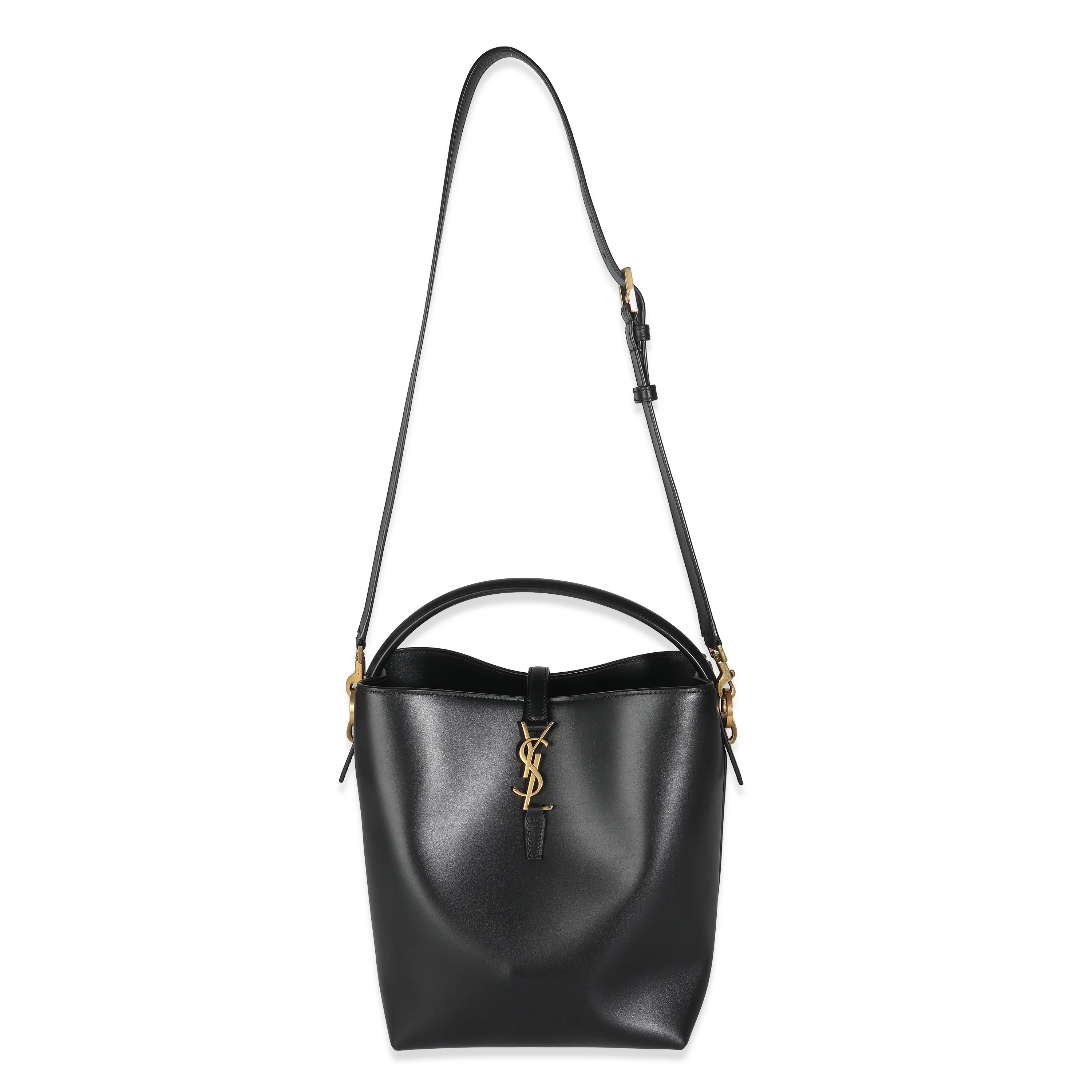 Black Smooth Leather Le 37 Bucket Bag - Image 5