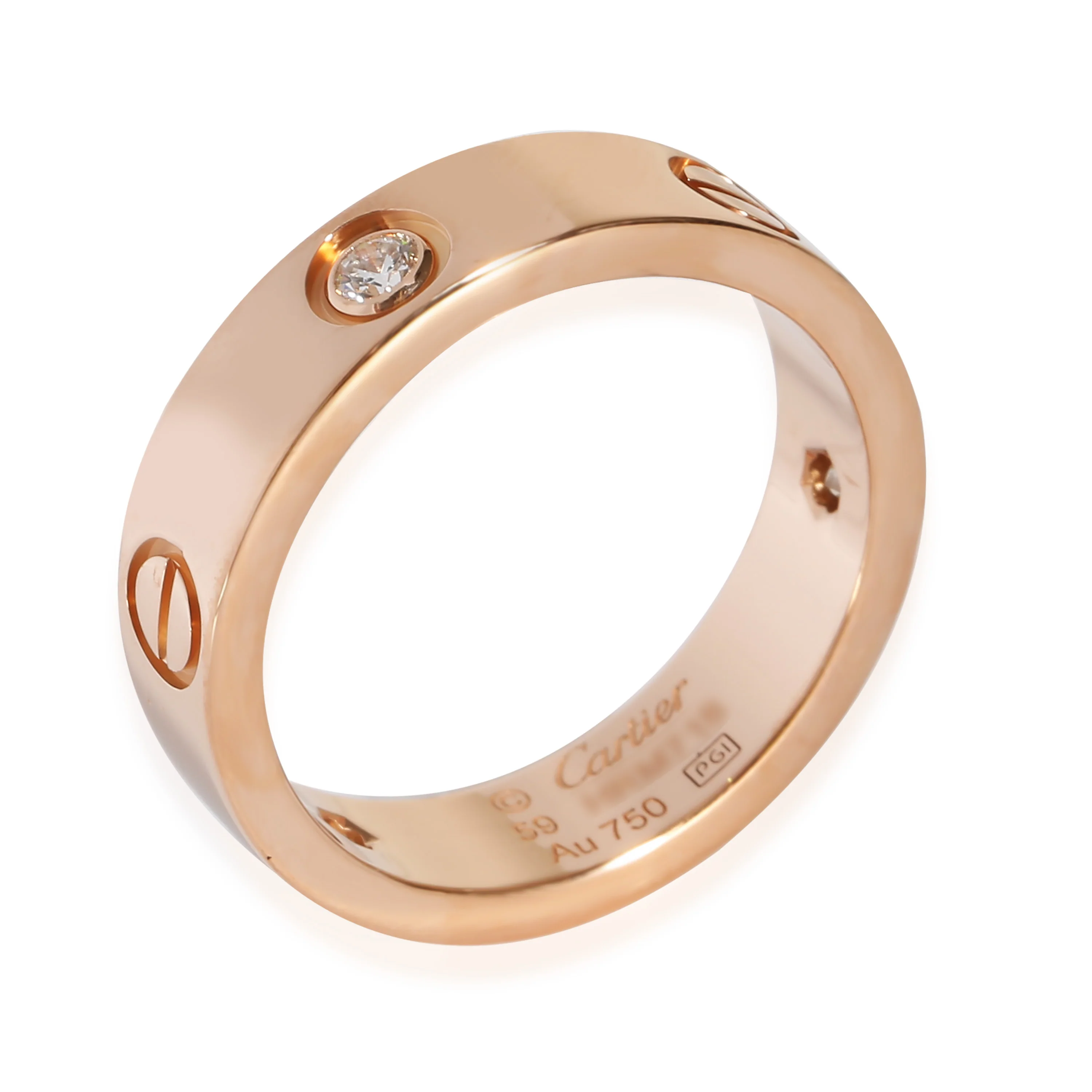 Love Ring, 3 Diamonds (Rose Gold) - Image 2