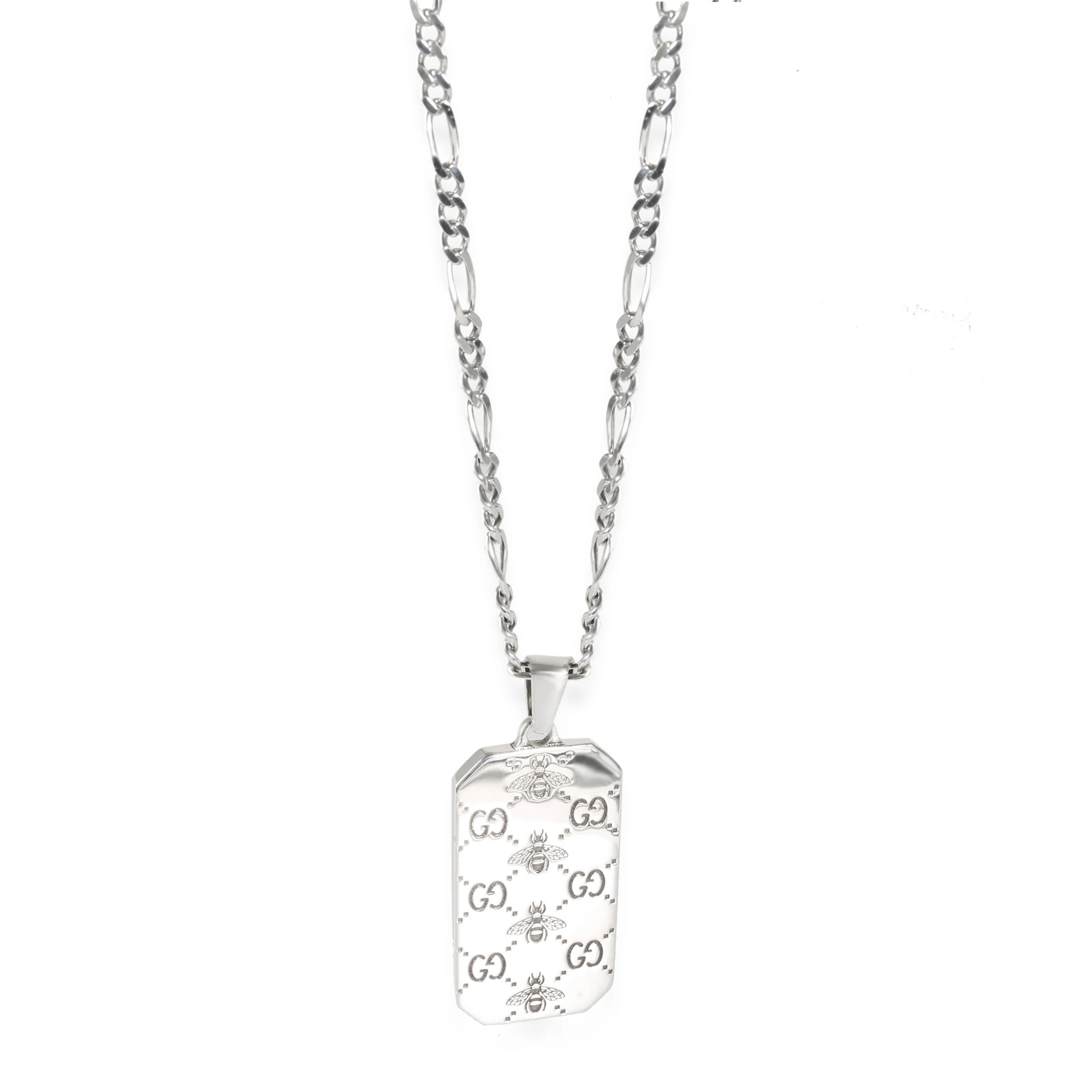 GG & Bee Pendant in Sterling Silver