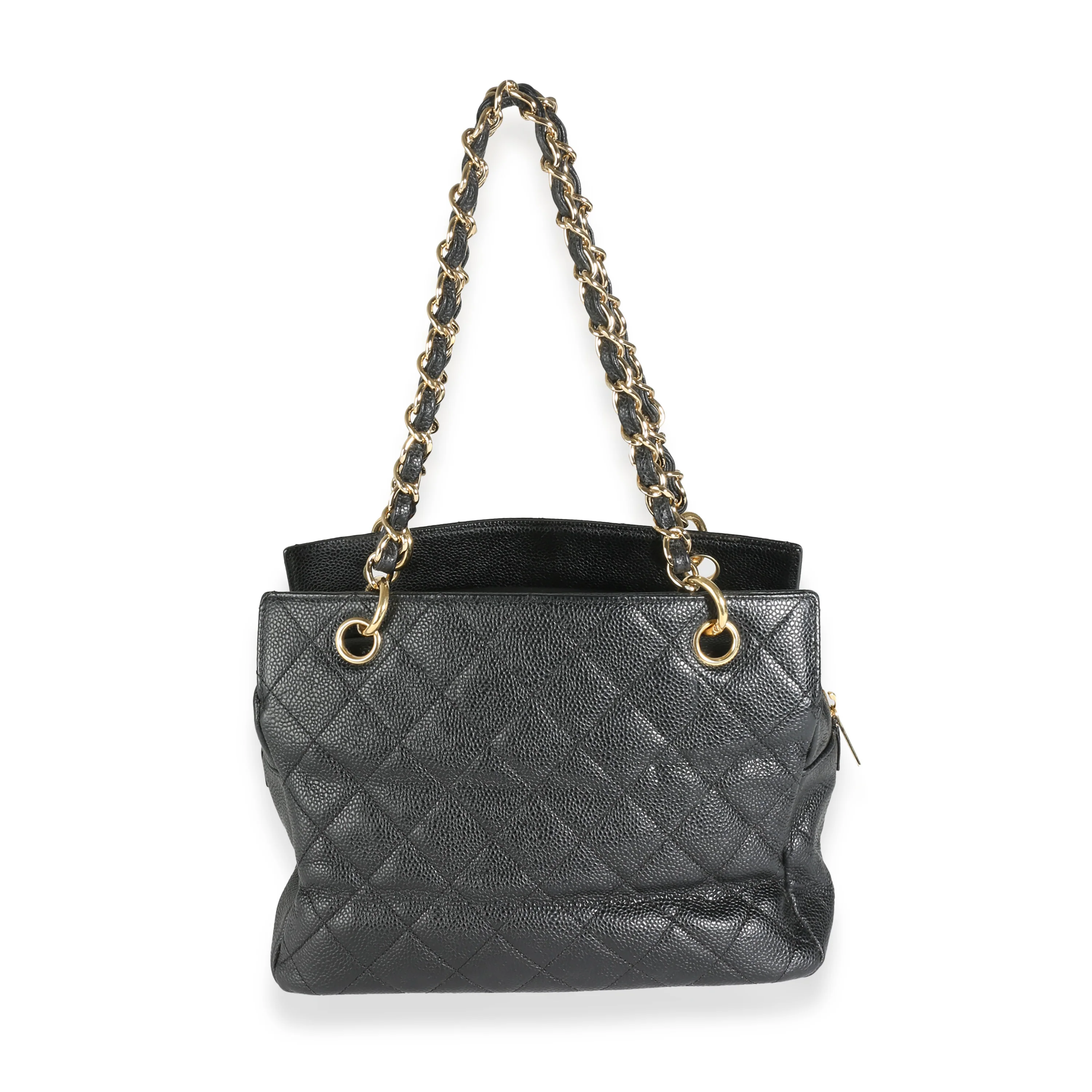 Black Quilted Caviar Petite Timeless Tote - Image 4