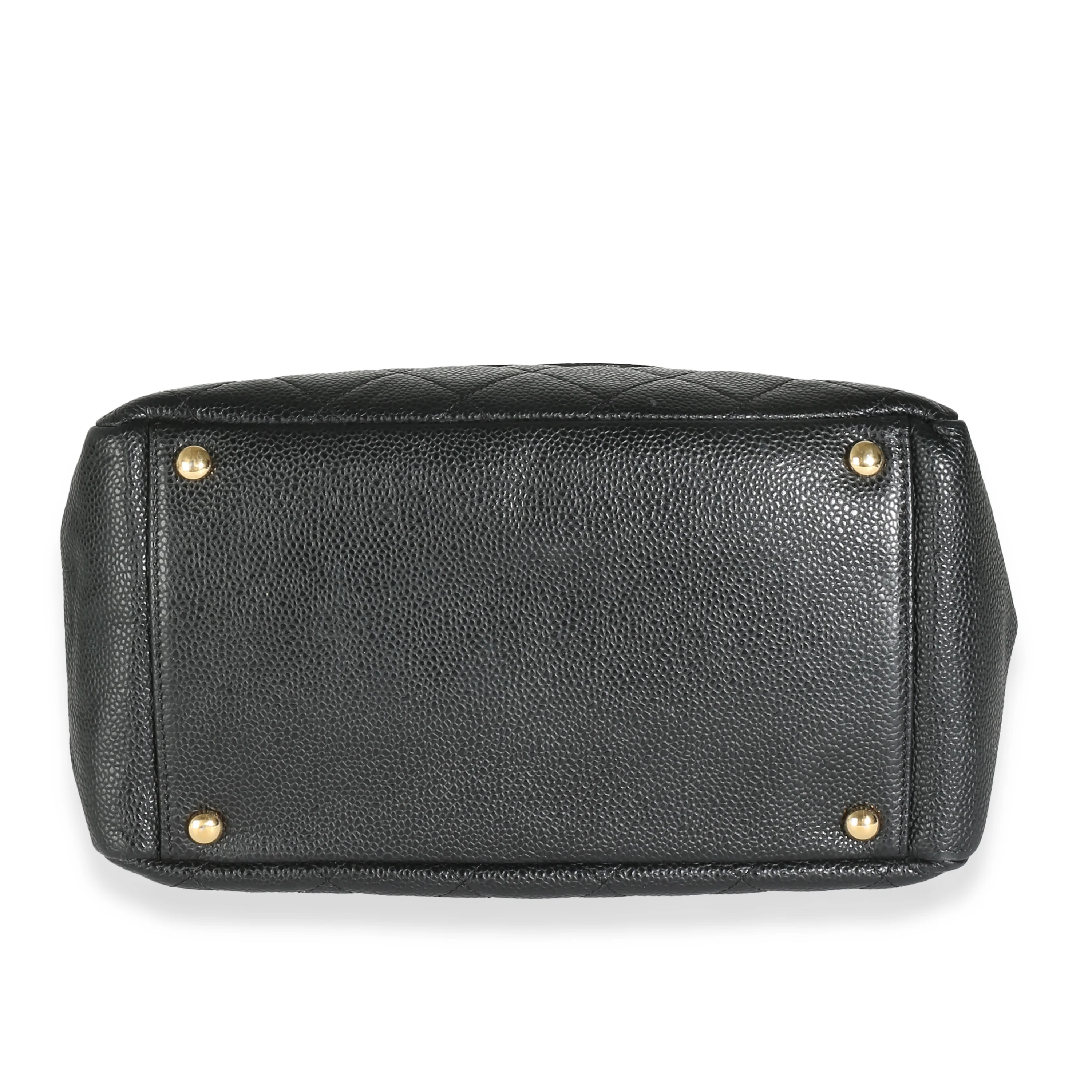Black Quilted Caviar Petite Timeless Tote - Image 5