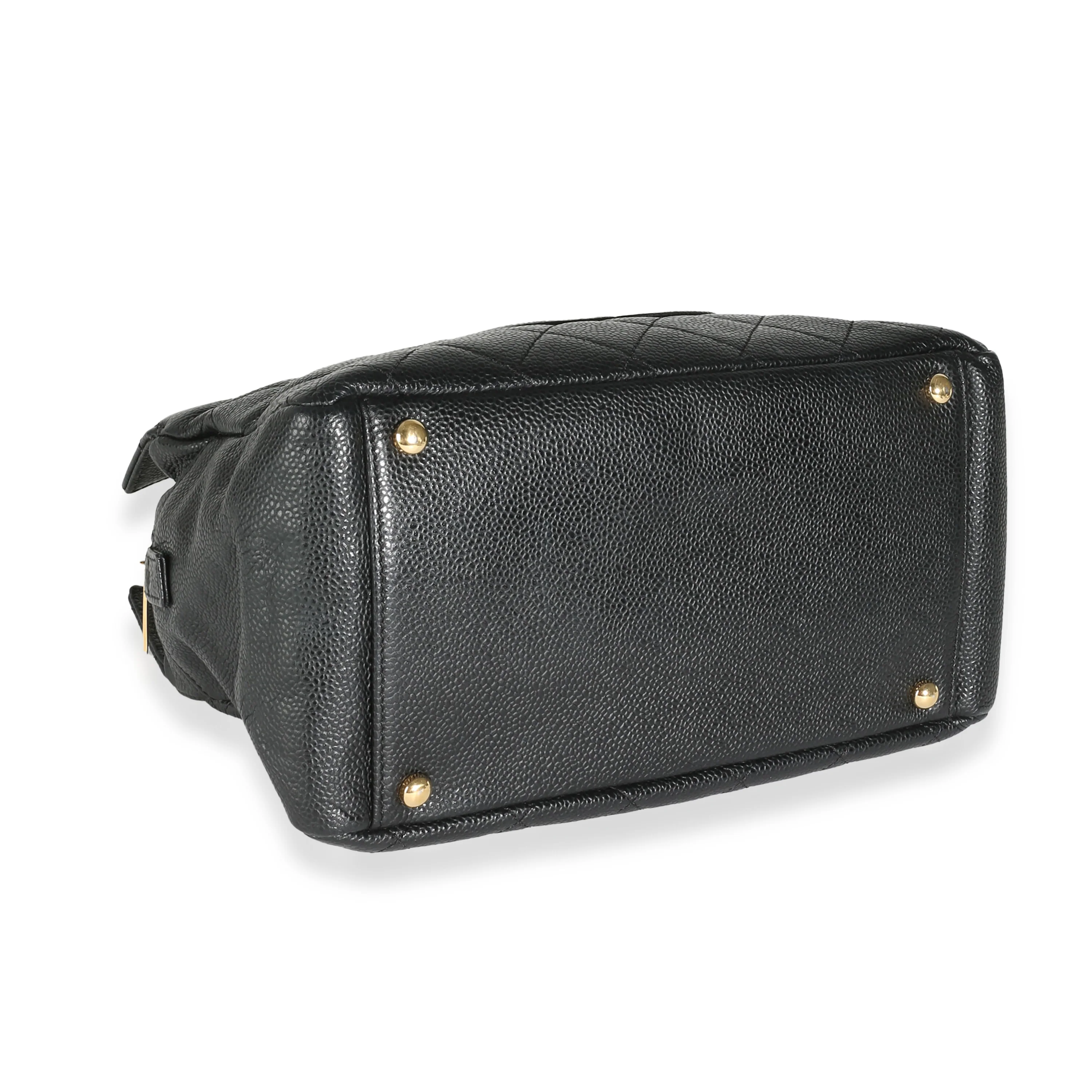Black Quilted Caviar Petite Timeless Tote - Image 6