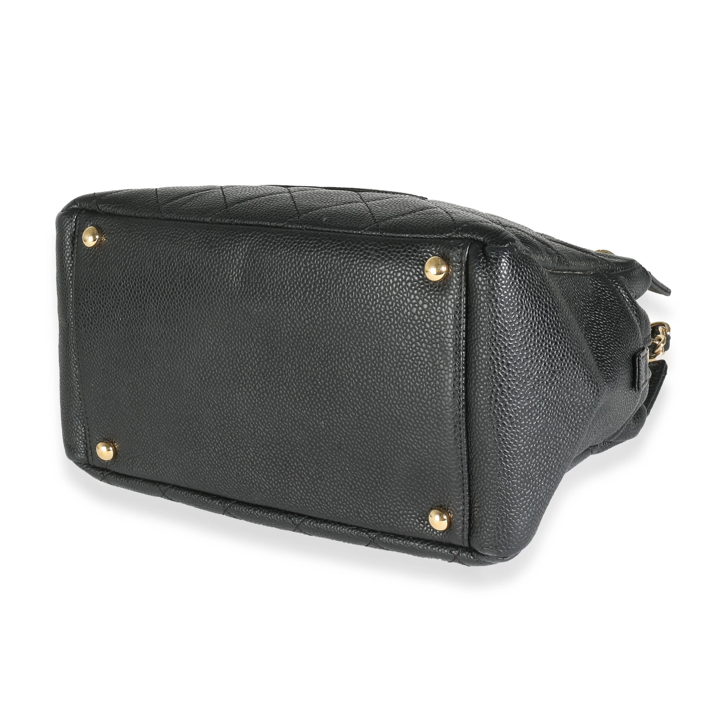 Black Quilted Caviar Petite Timeless Tote - Image 7