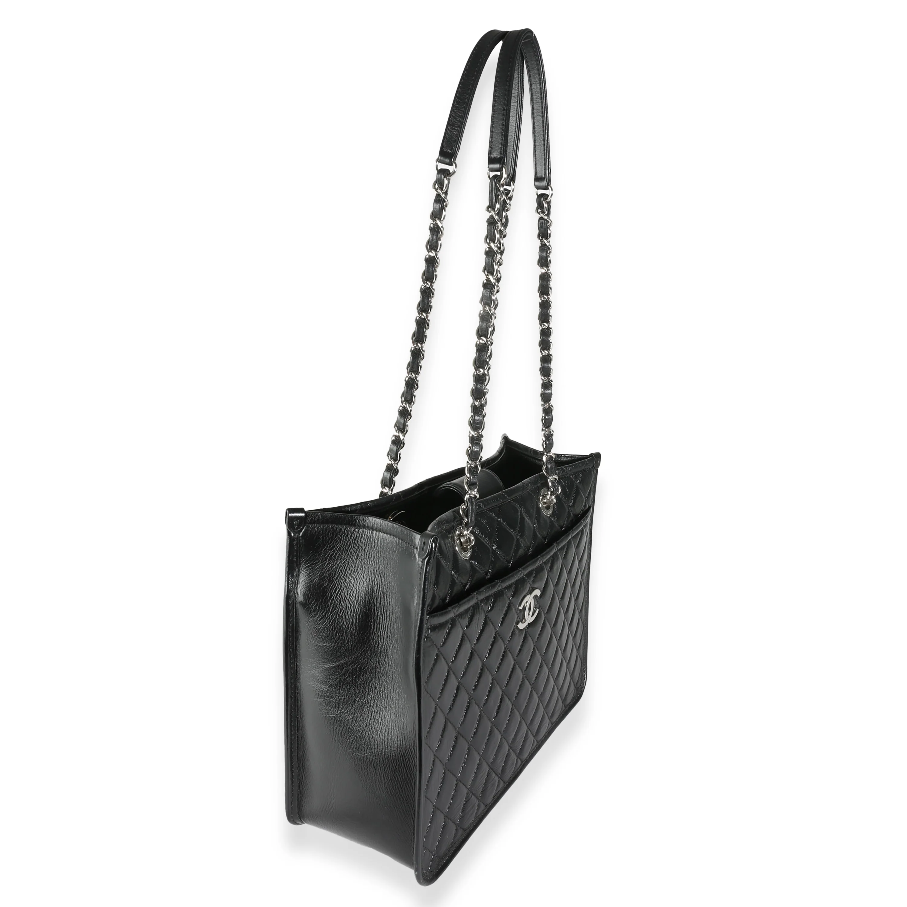 Black Quilted Aged Calfskin Urban Companion Shopper Tote - Image 3