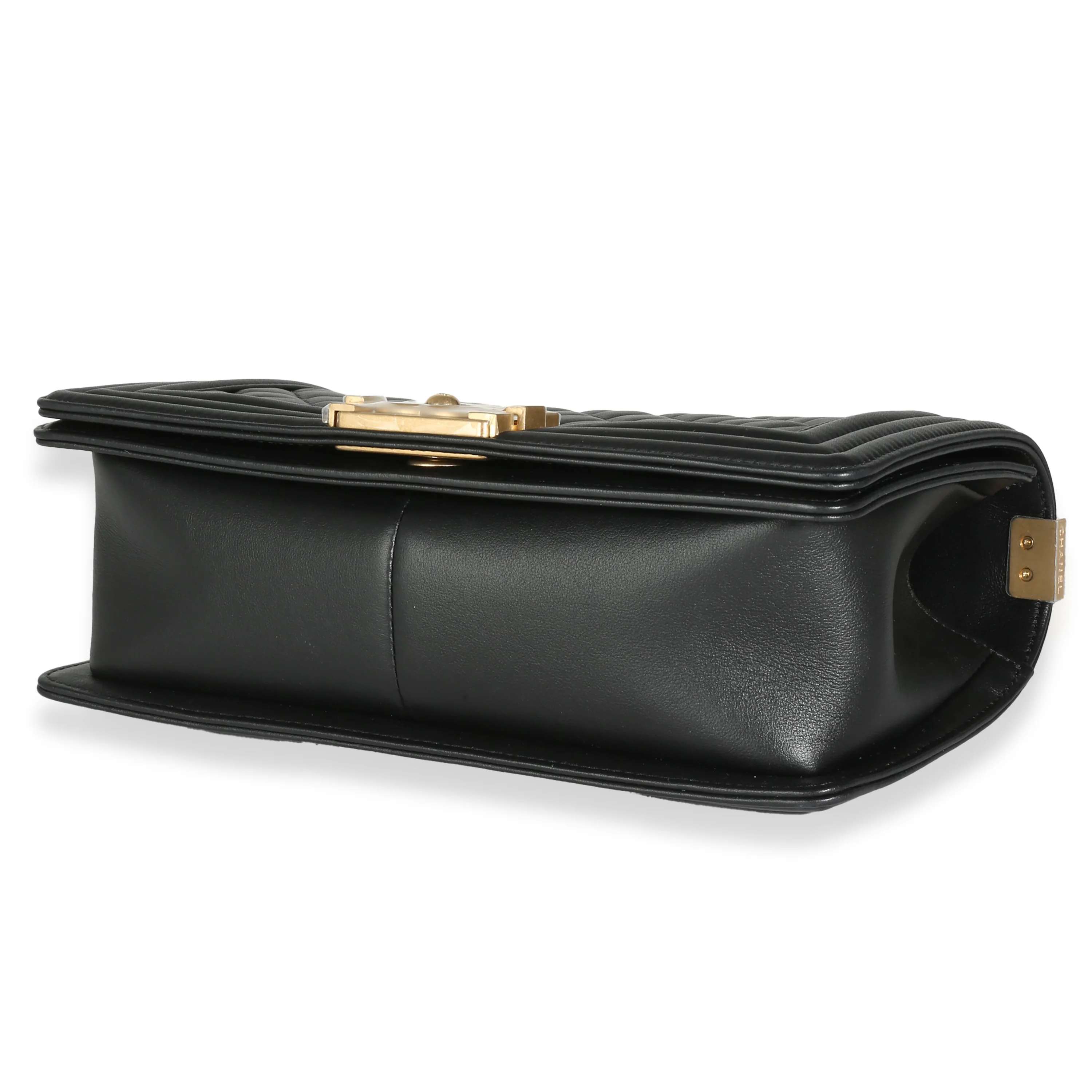 Black Quilted Lambskin Medium Boy Bag - Image 6