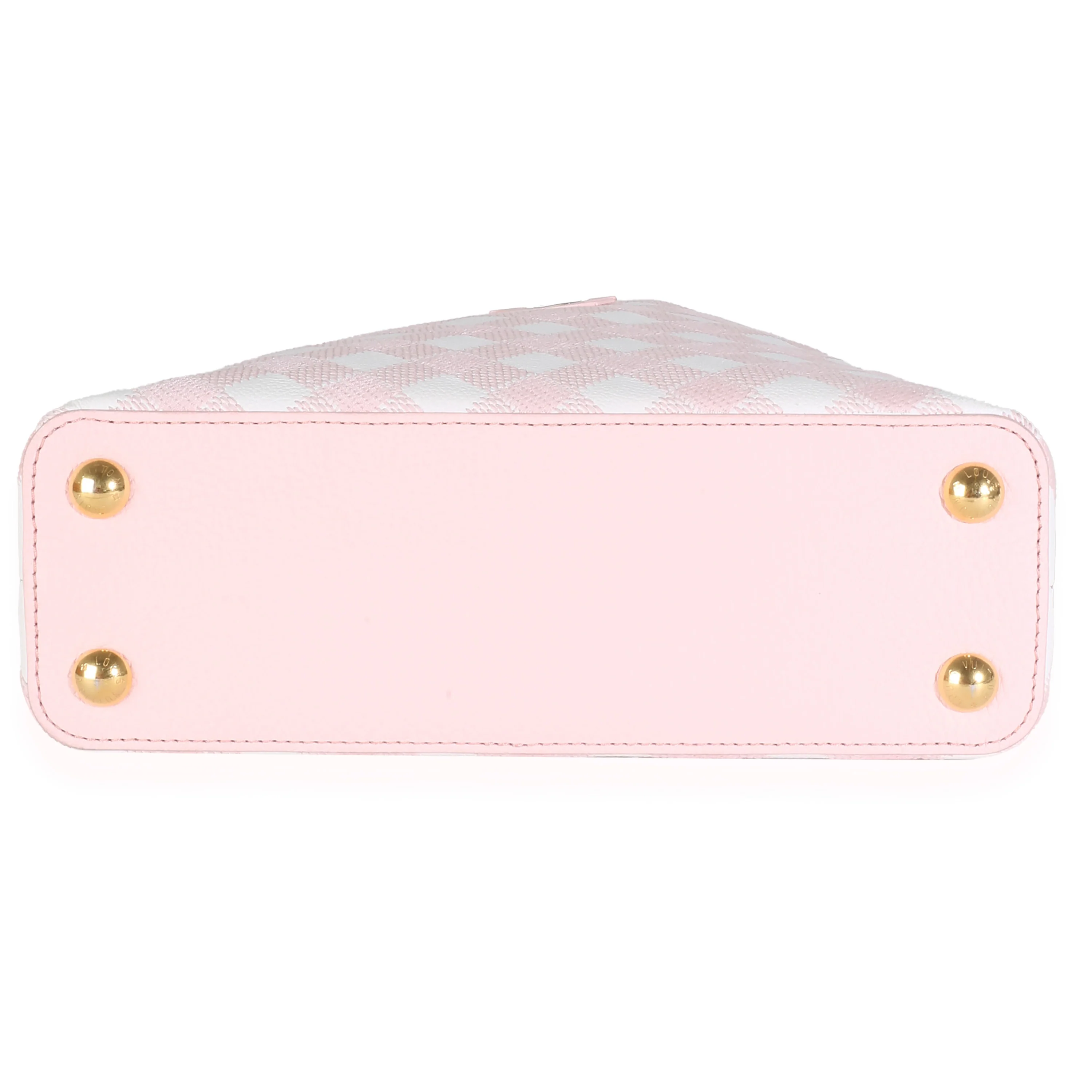 Light Pink Embroidered Taurillon Vichy Capucines BB - Image 4