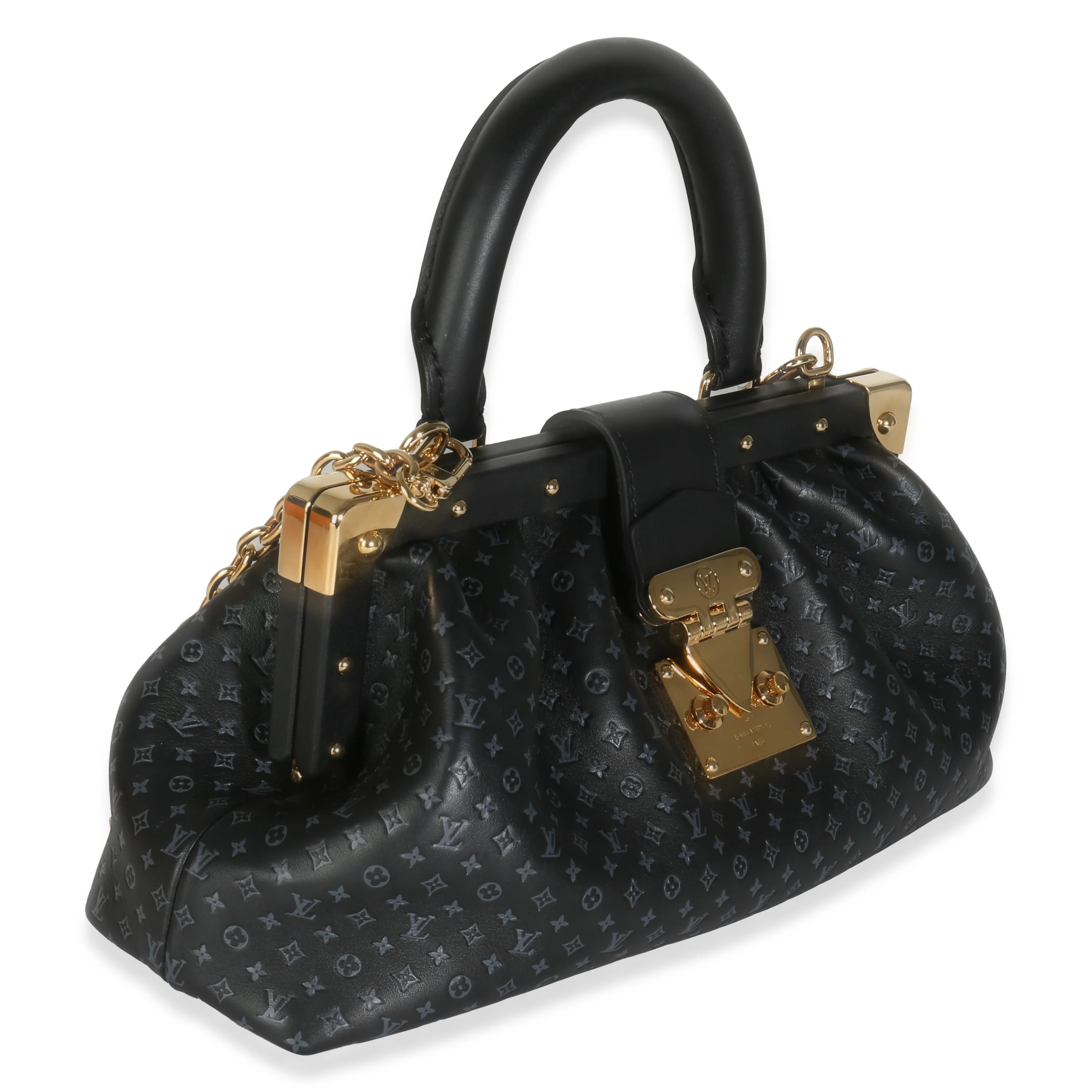 Black Calfskin Nanogram Monogram Clutch - Image 3