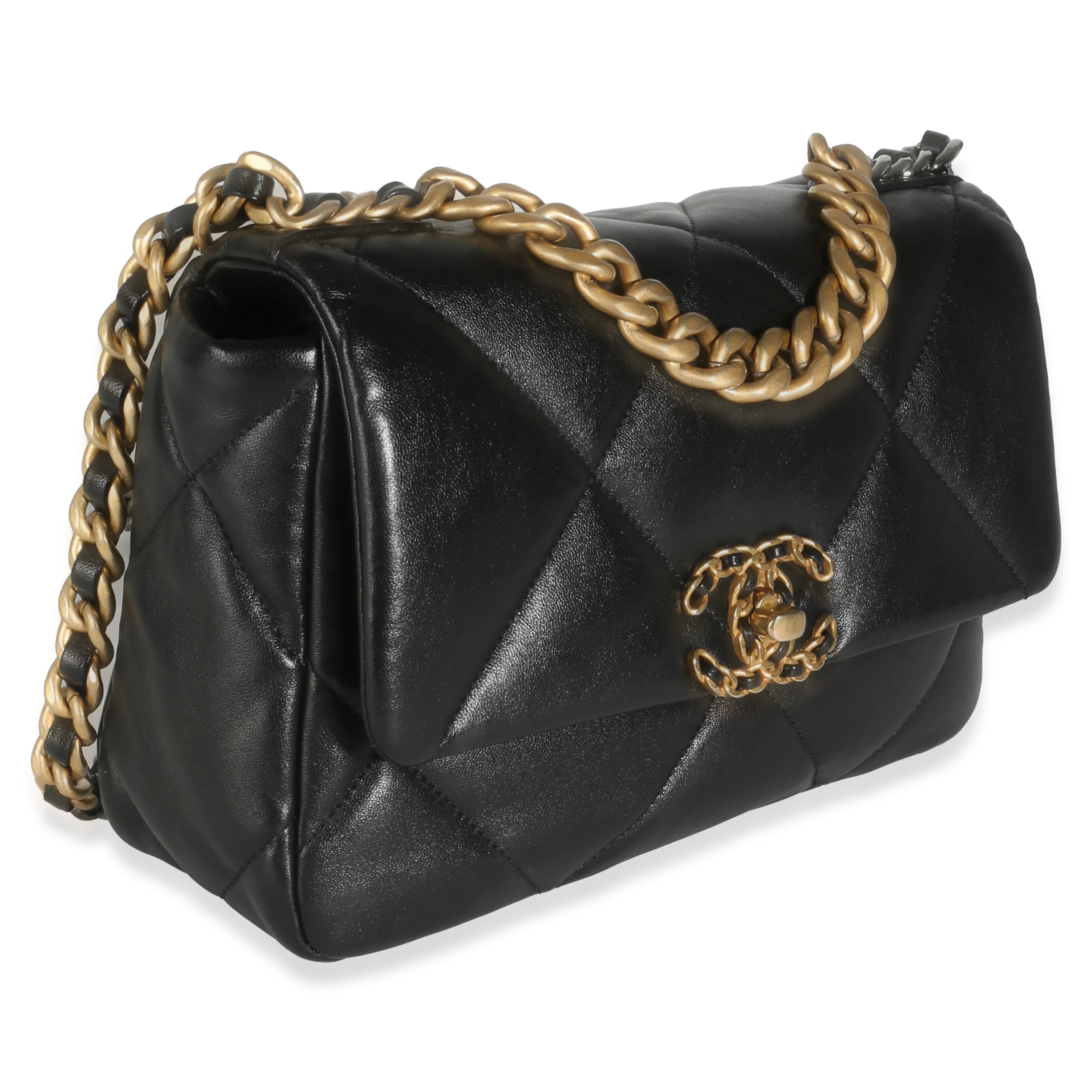 Black Quilted Lambskin Medium Chanel 19 Flap Bag - Image 3