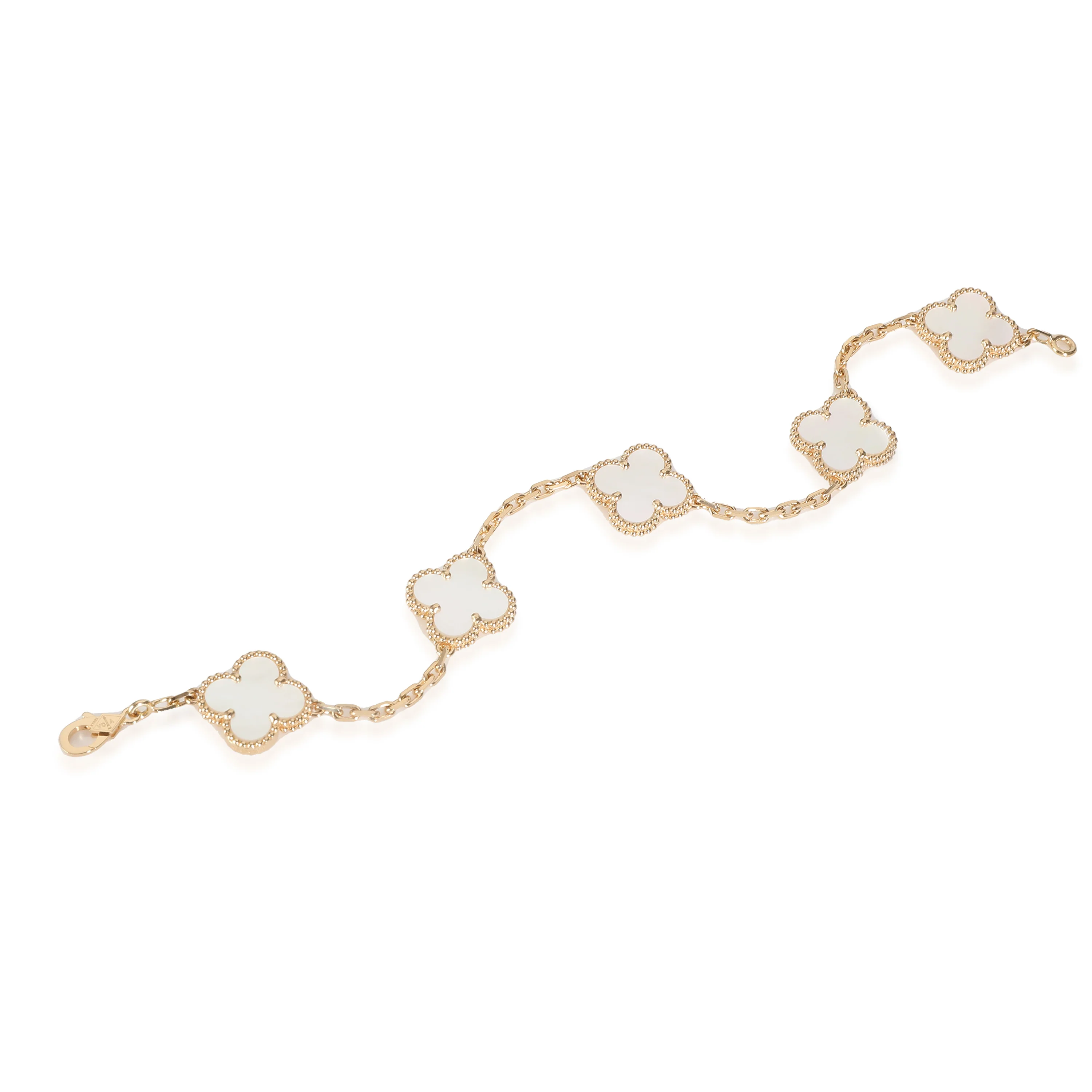 Alhambra Mother Of Pearl Bracelet in 18k Yellow Gold - Image 2
