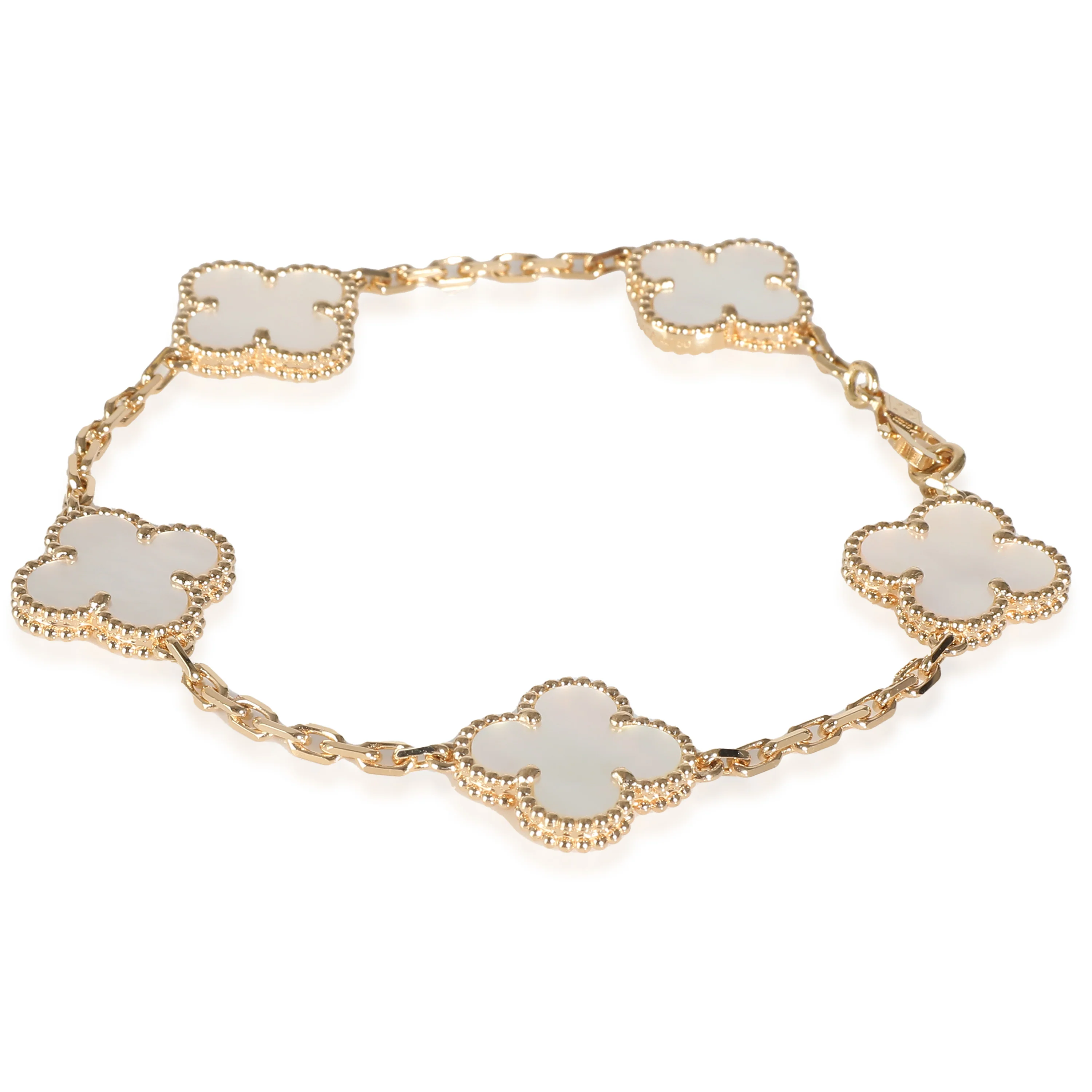 Alhambra Mother Of Pearl Bracelet in 18k Yellow Gold - Image 3