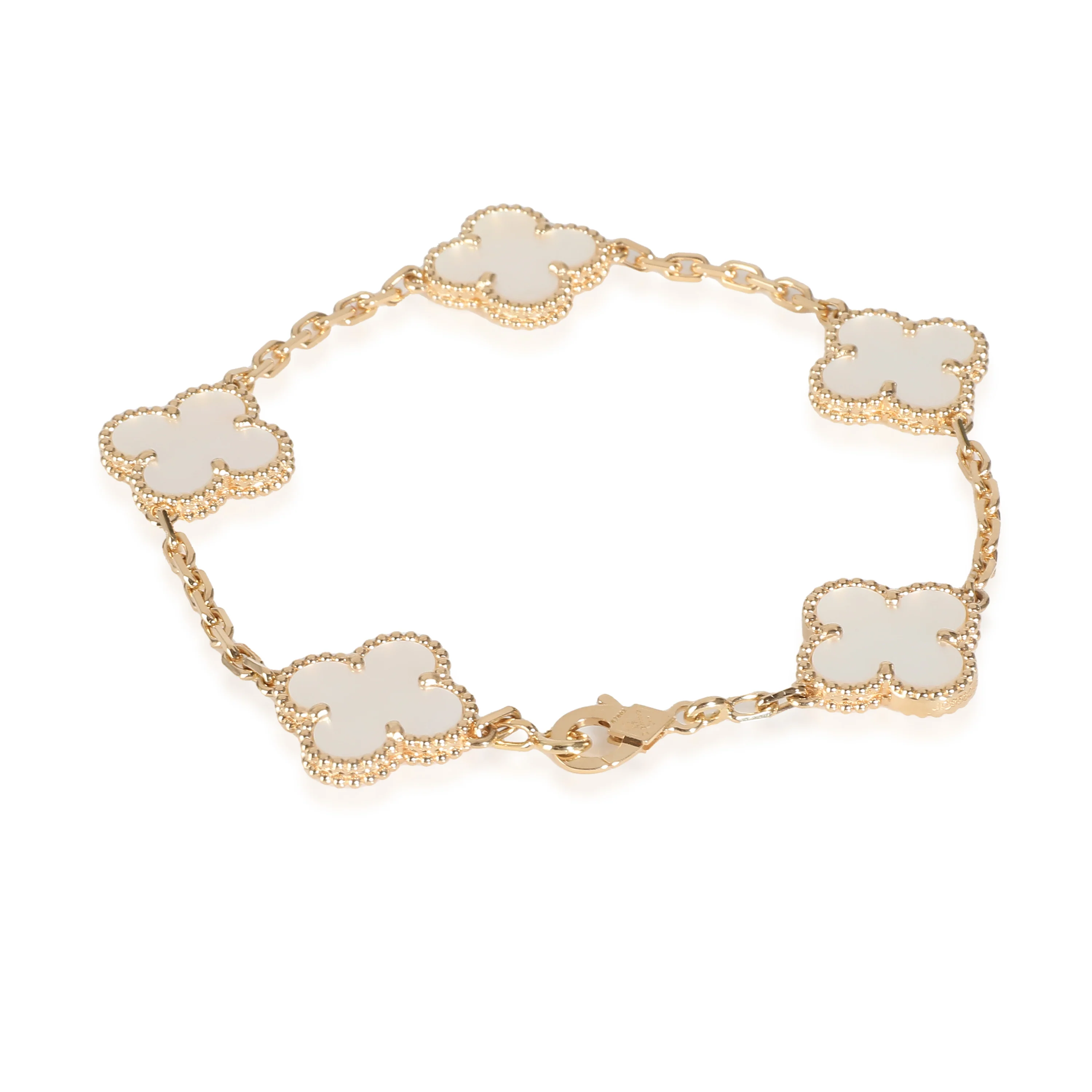 Alhambra Mother Of Pearl Bracelet in 18k Yellow Gold - Image 4