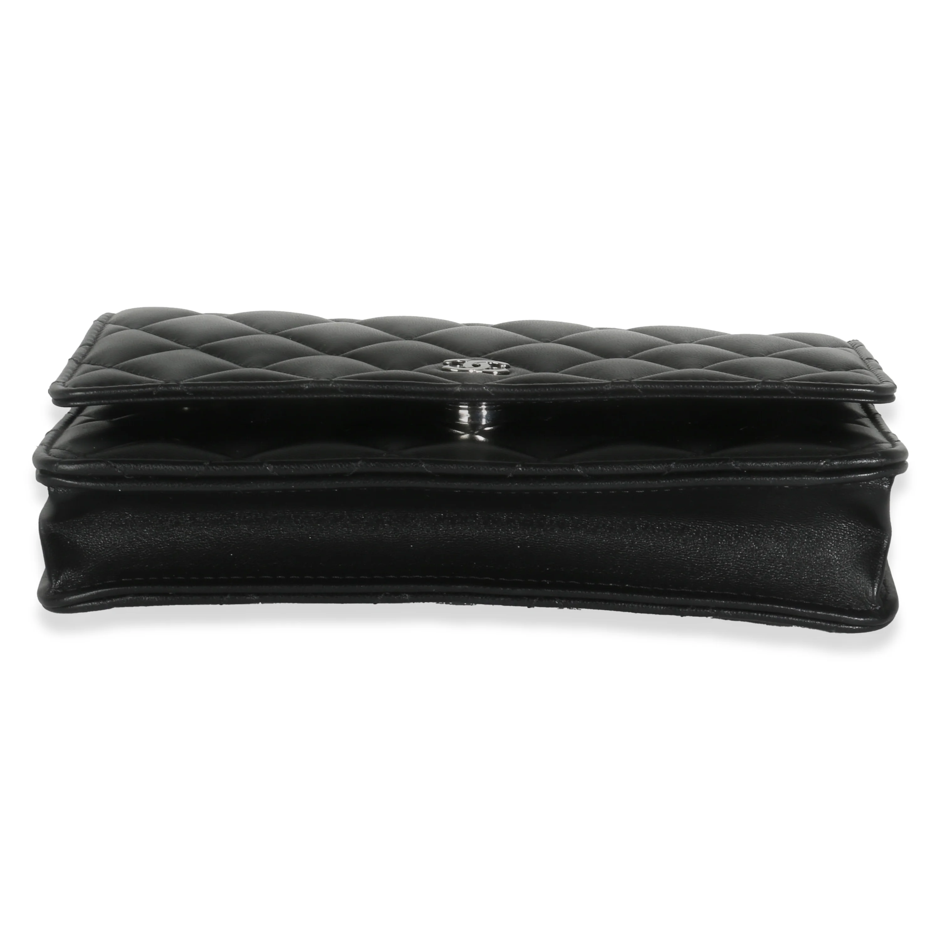 Black Quilted Lambskin Classic Wallet On Chain - Image 5
