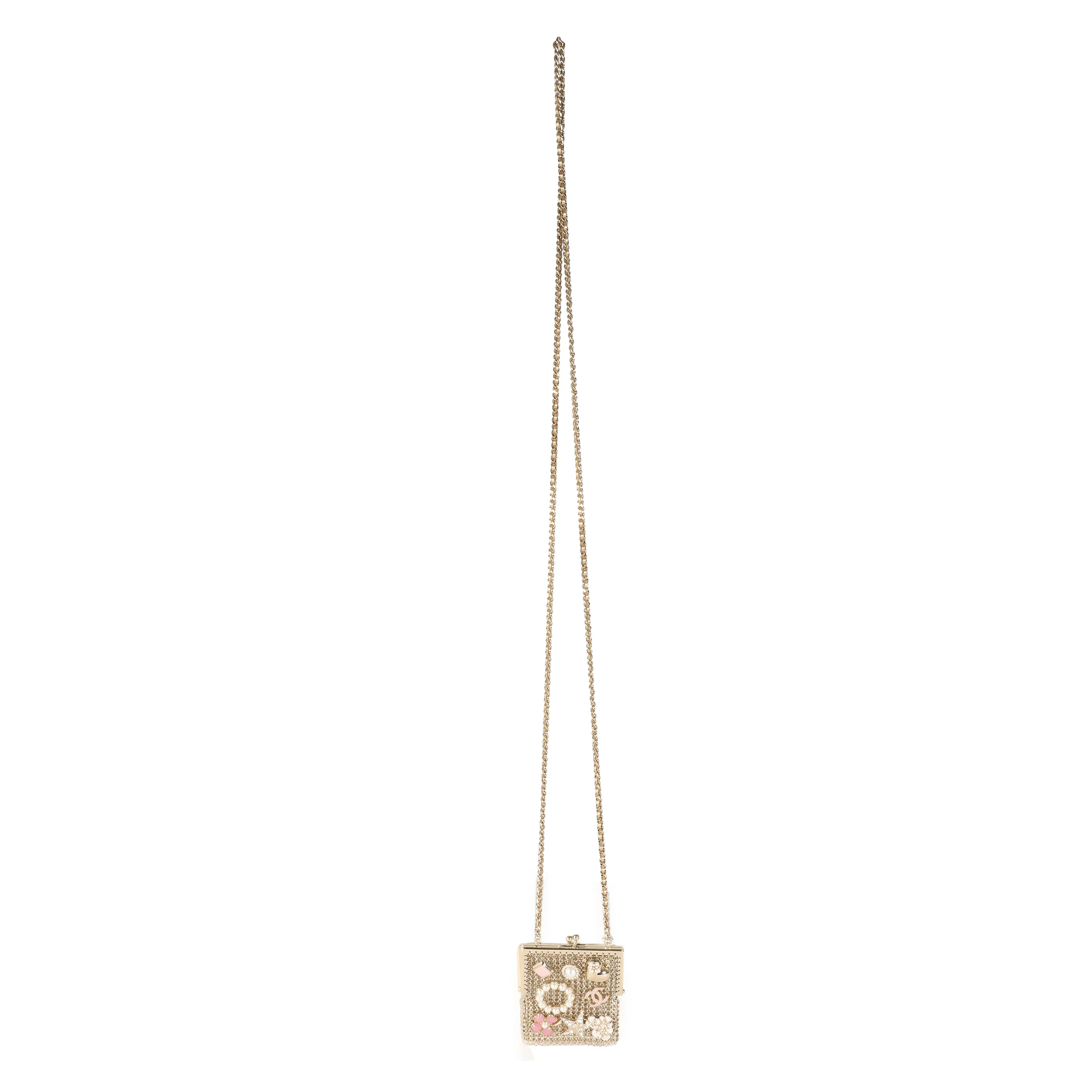 Gold Metal Chain Embellished Mini Frame Pouch - Image 2