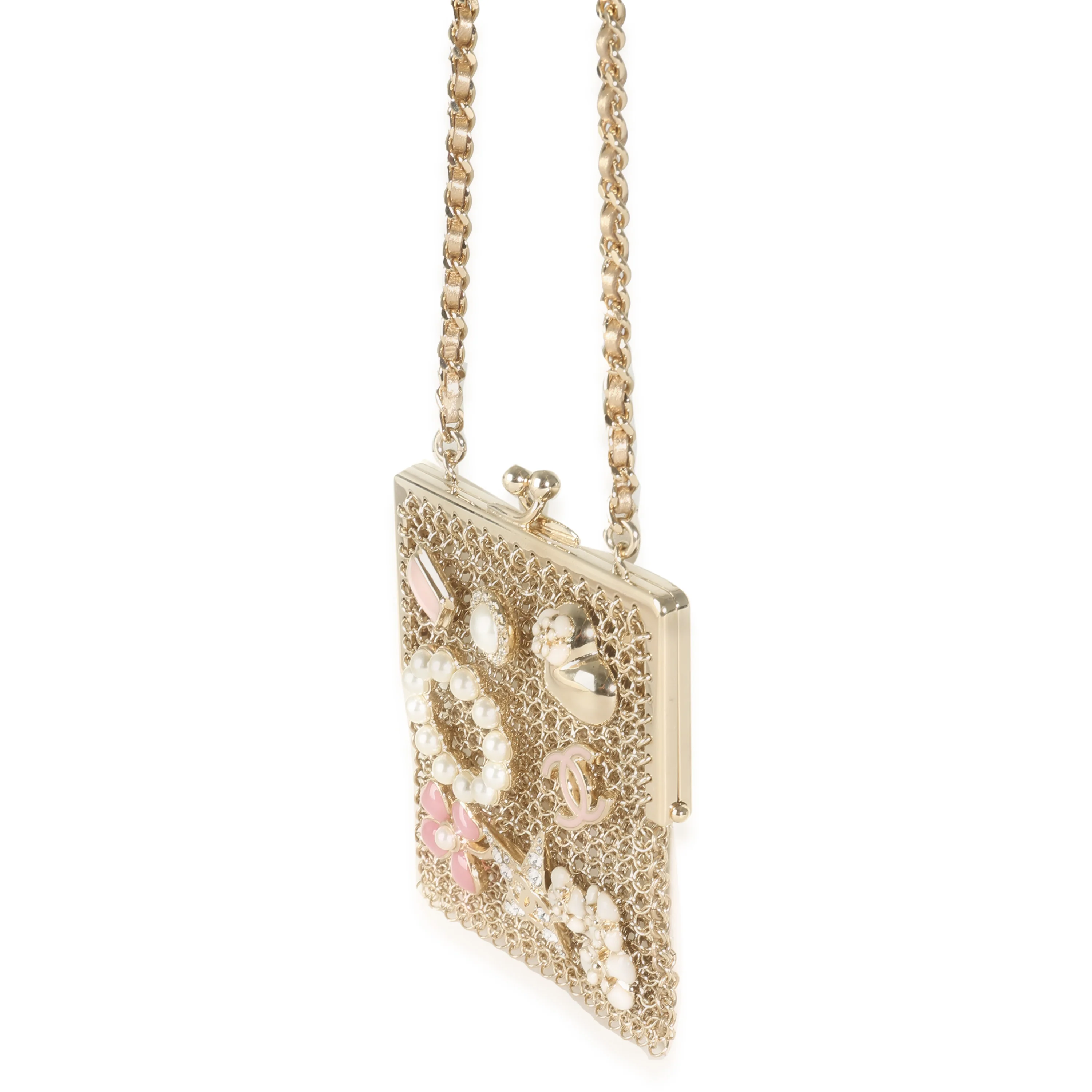 Gold Metal Chain Embellished Mini Frame Pouch - Image 3