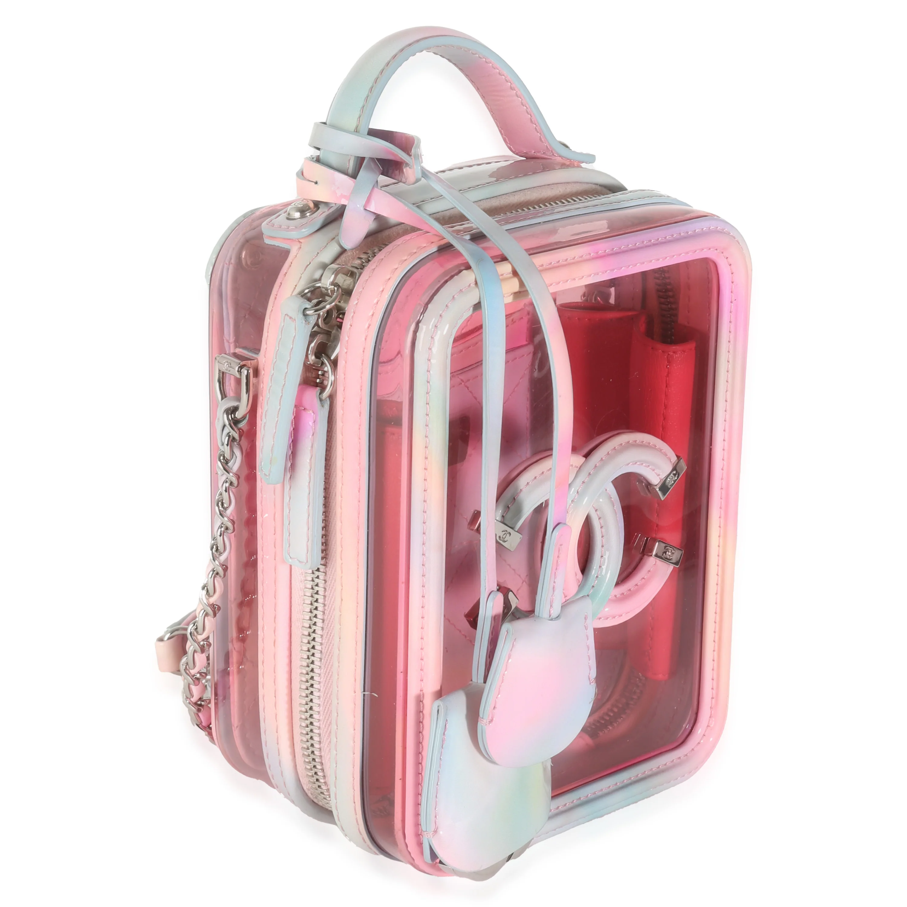 Pink PVC Patent CC North South Filigree Vanity Case - Image 3