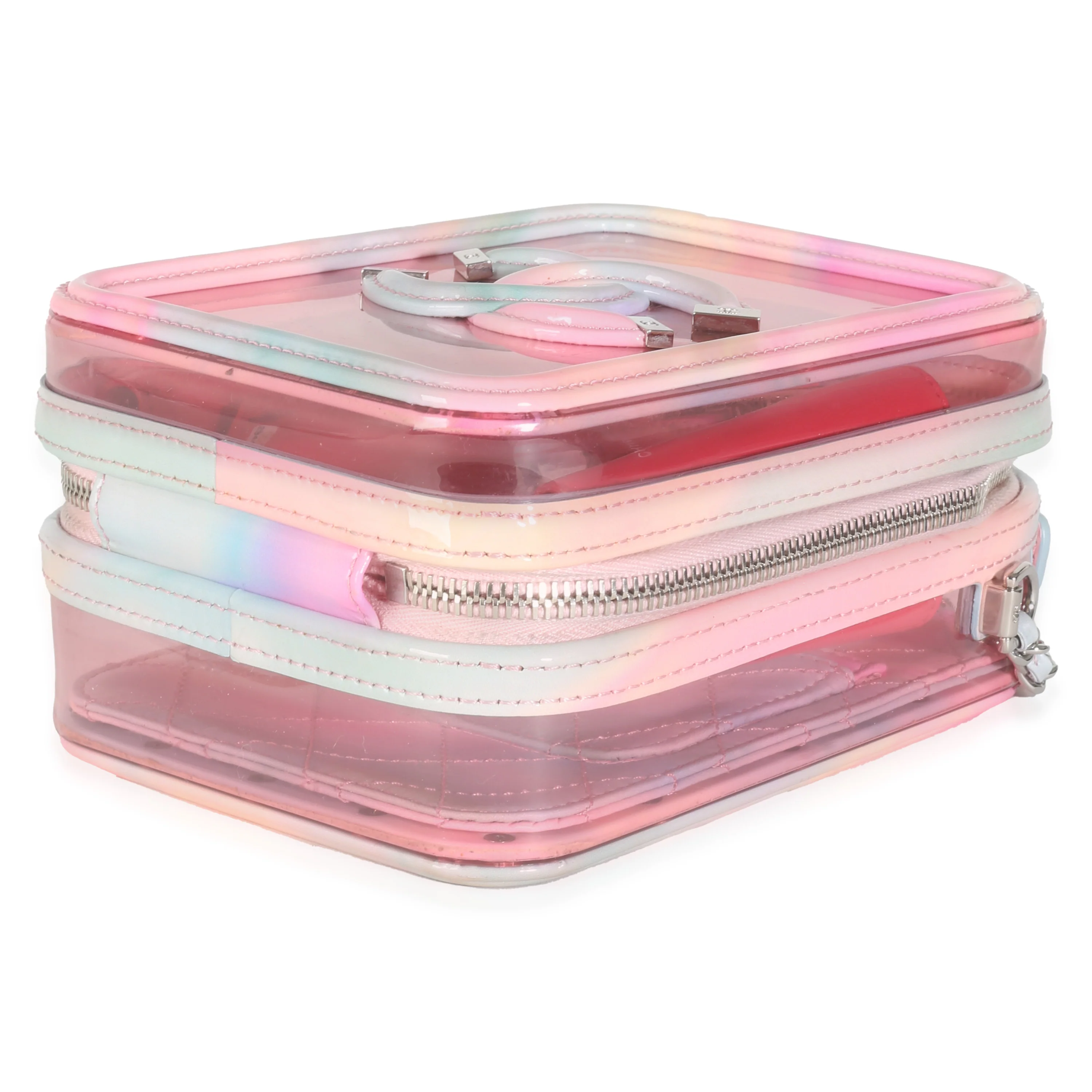 Pink PVC Patent CC North South Filigree Vanity Case - Image 7