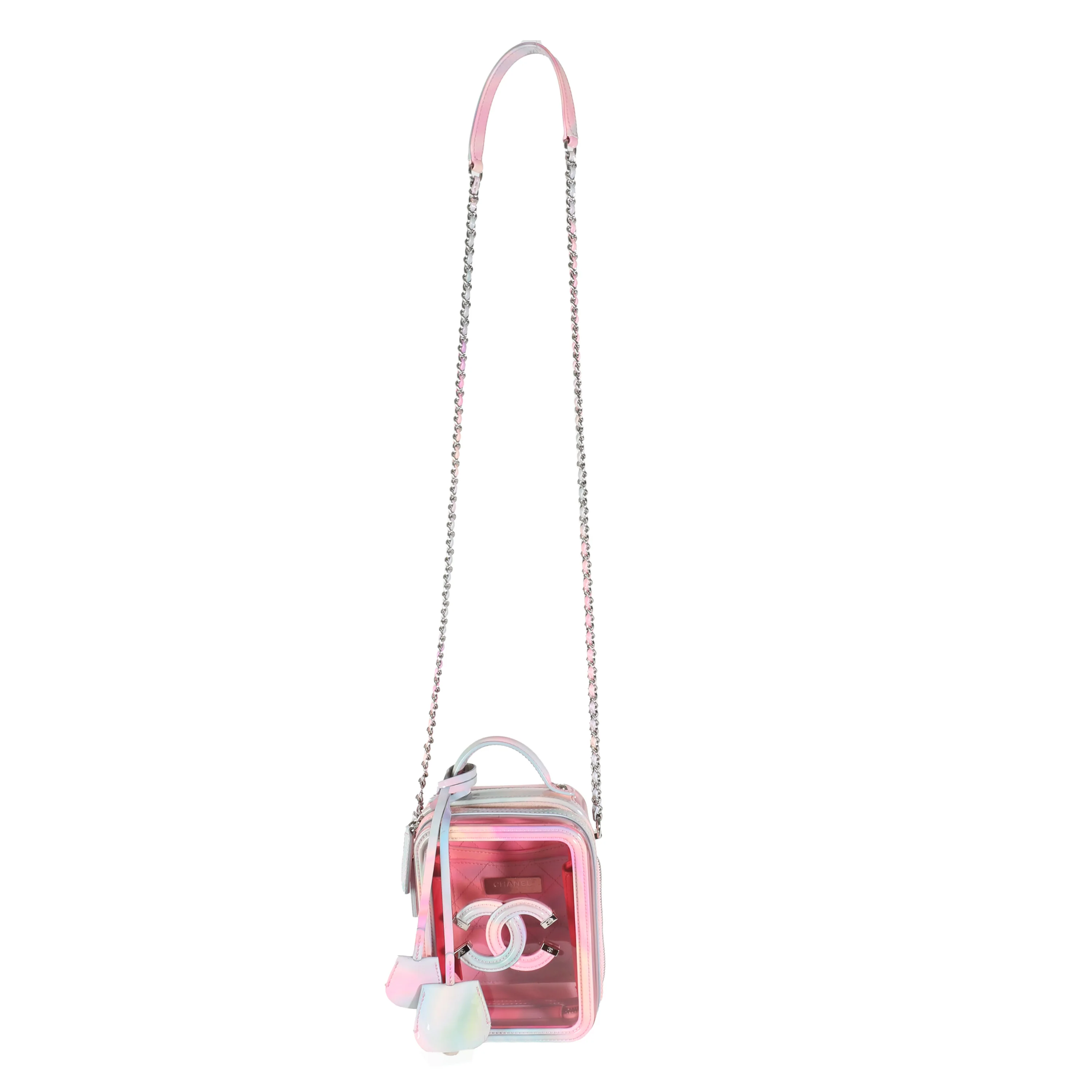 Pink PVC Patent CC North South Filigree Vanity Case - Image 8