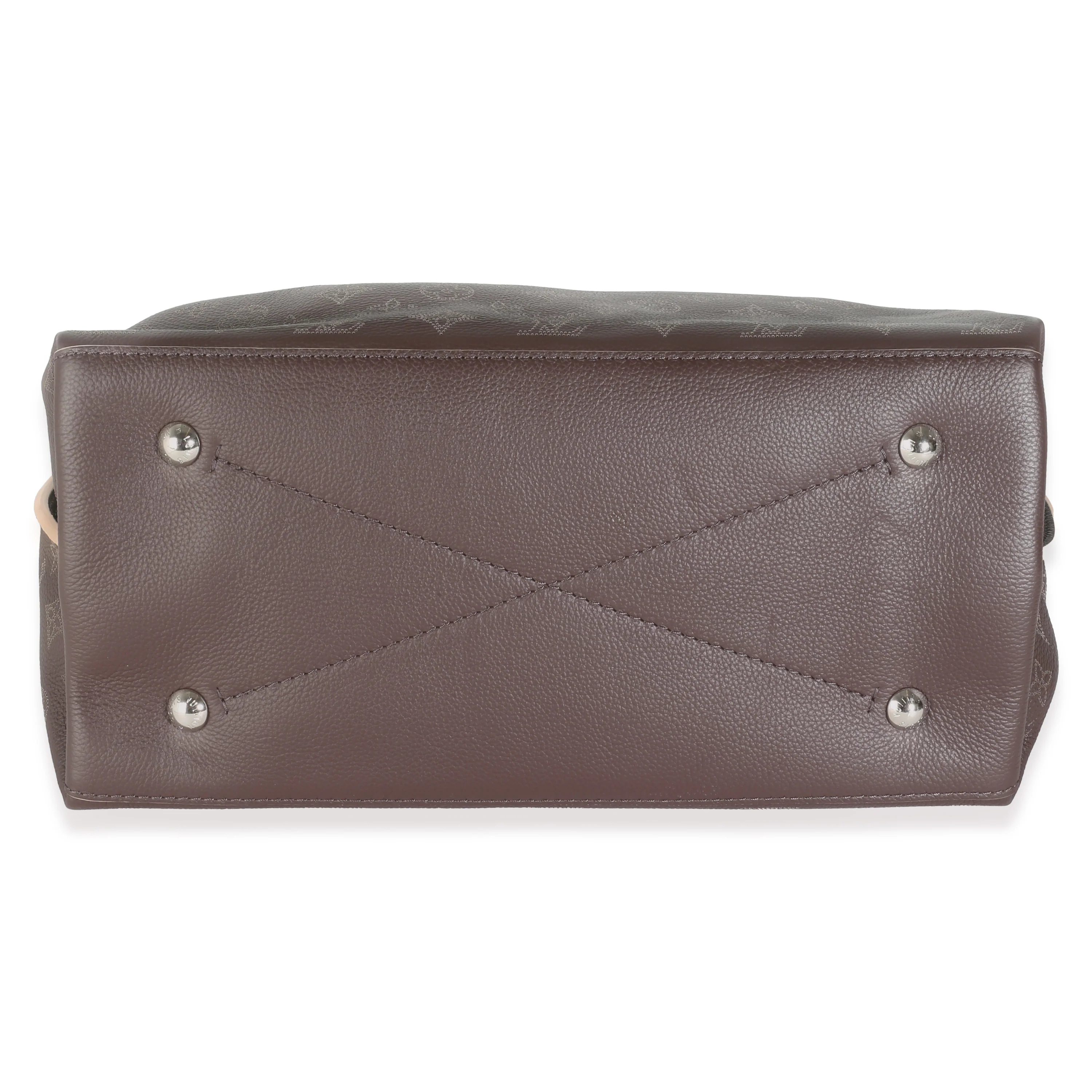 Chocolate Monogram Mahina Carmel Hobo - Image 5