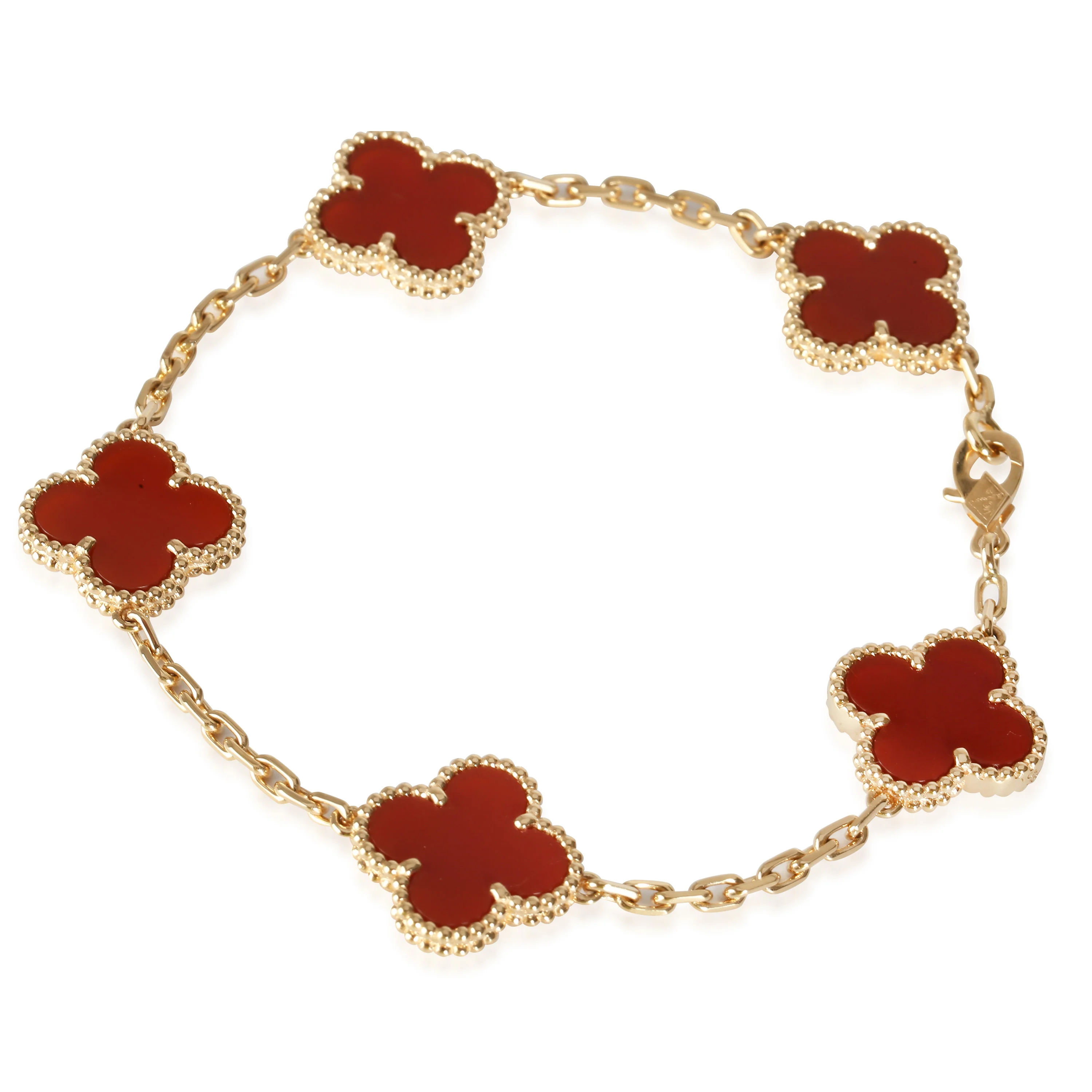 Alhambra Carnelian Bracelet in 18k Yellow Gold - Image 2