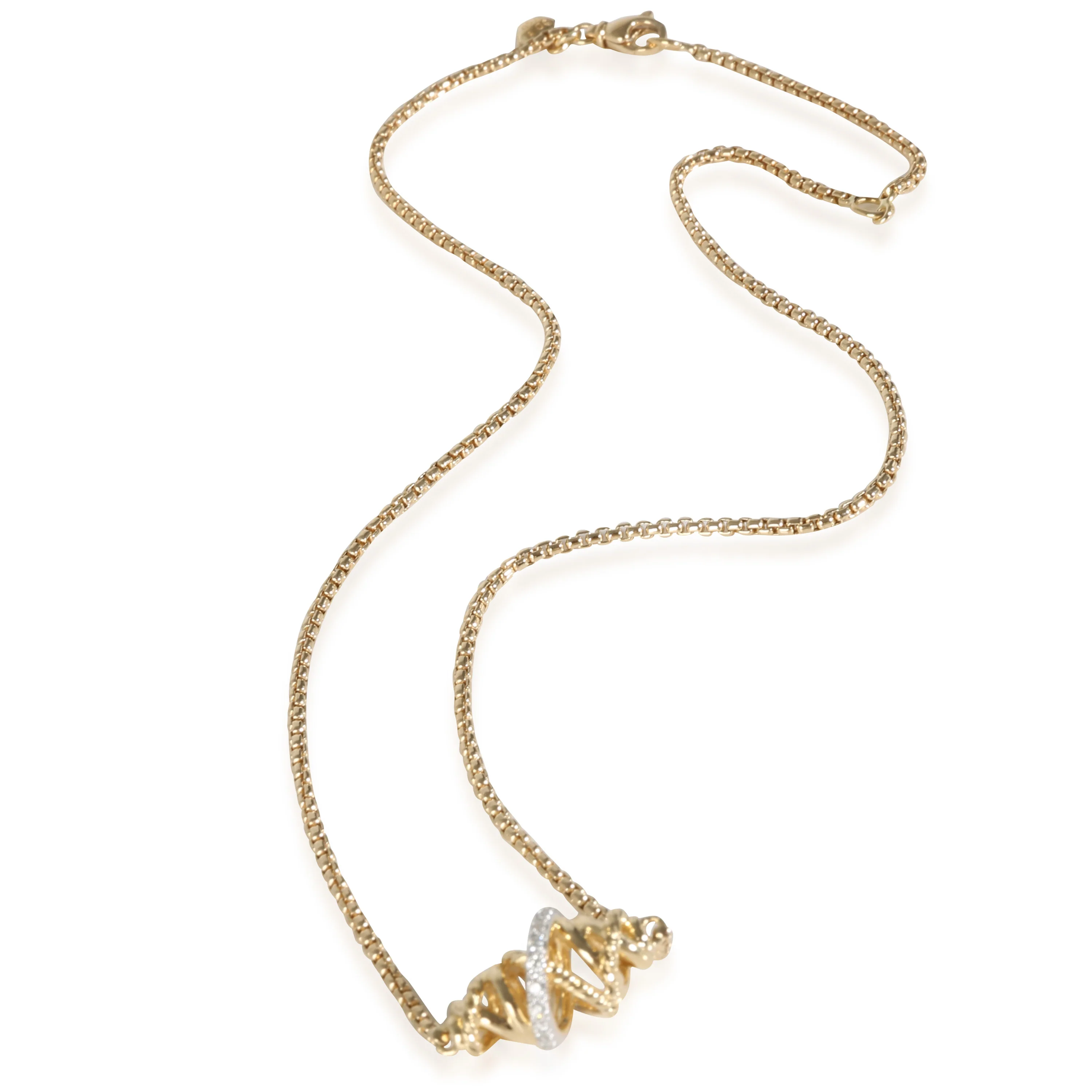 Crossover Necklace in 18k Yellow Gold 0.11 CTW - Image 2