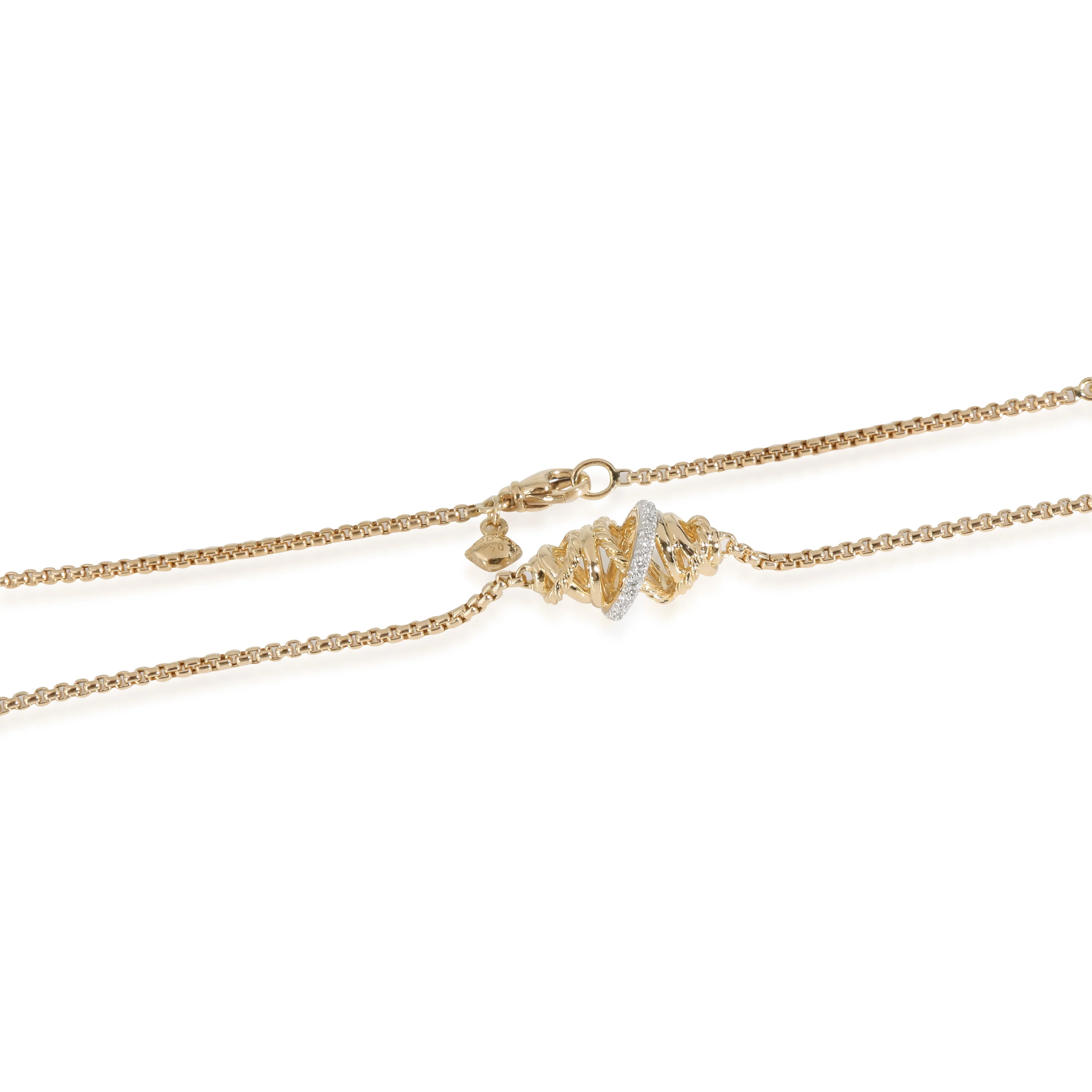 Crossover Necklace in 18k Yellow Gold 0.11 CTW - Image 3