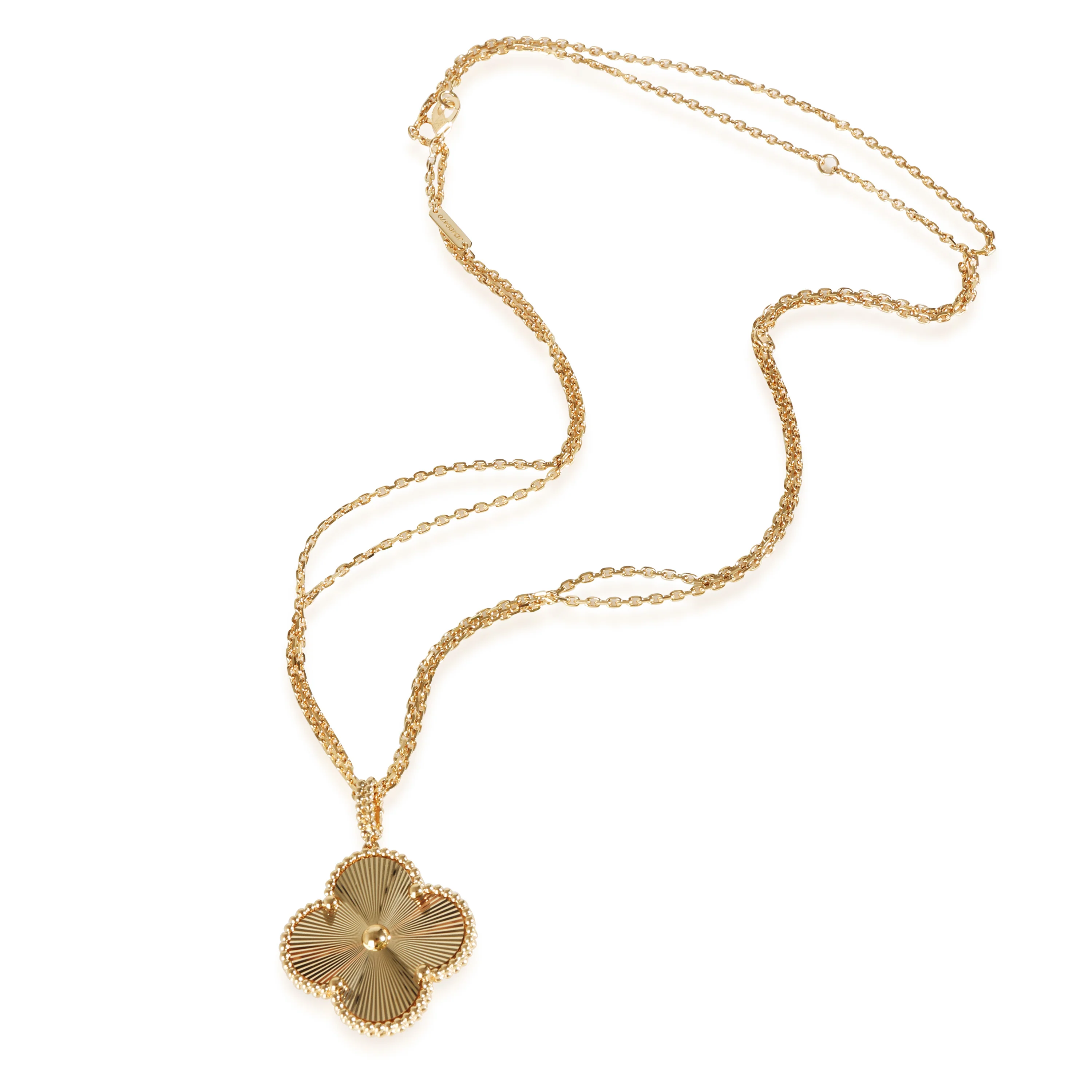 Magic Alhambra Guilloche Necklace in 18K Yellow Gold - Image 2