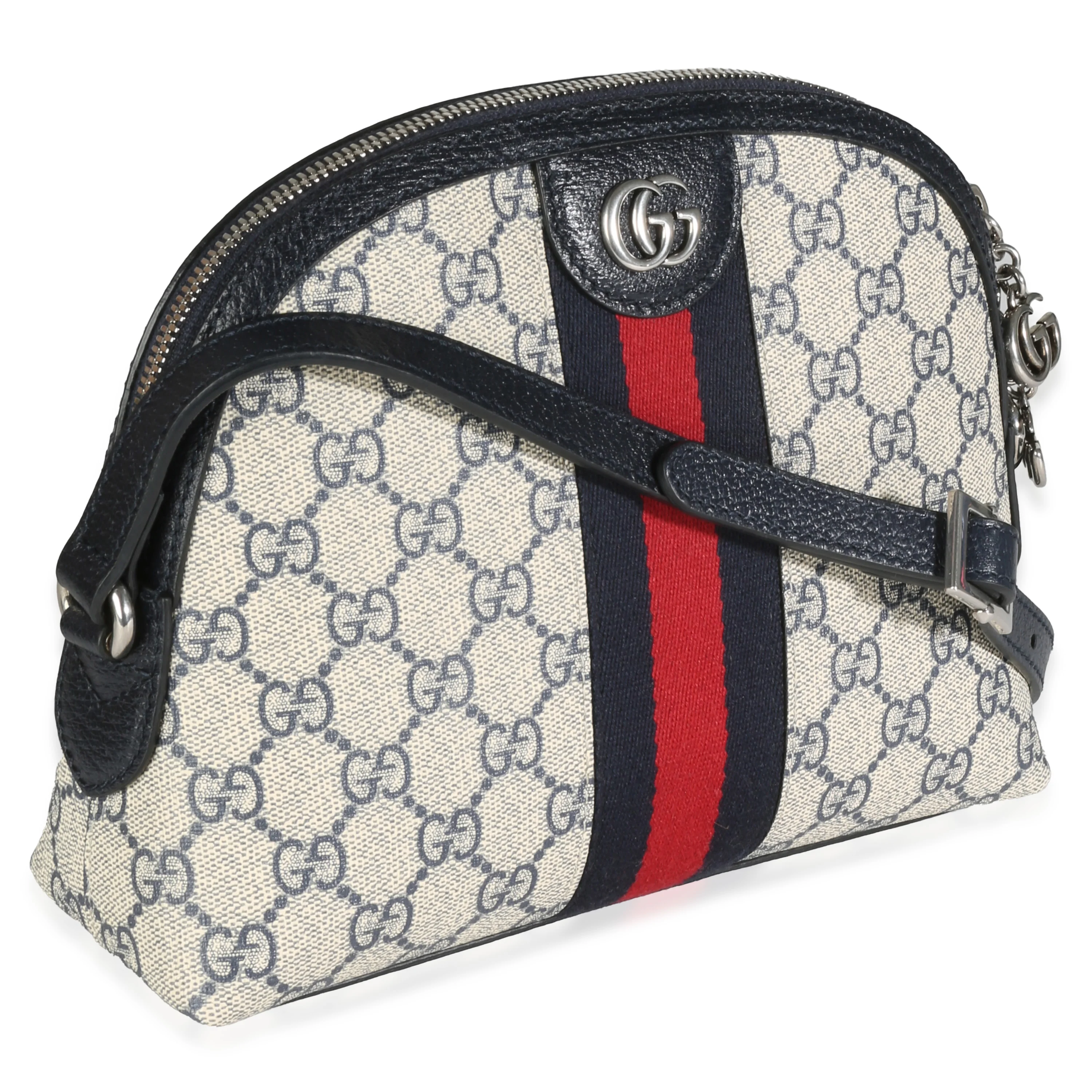 Navy GG Supreme Canvas Small Ophidia Shoulder Bag - Image 3