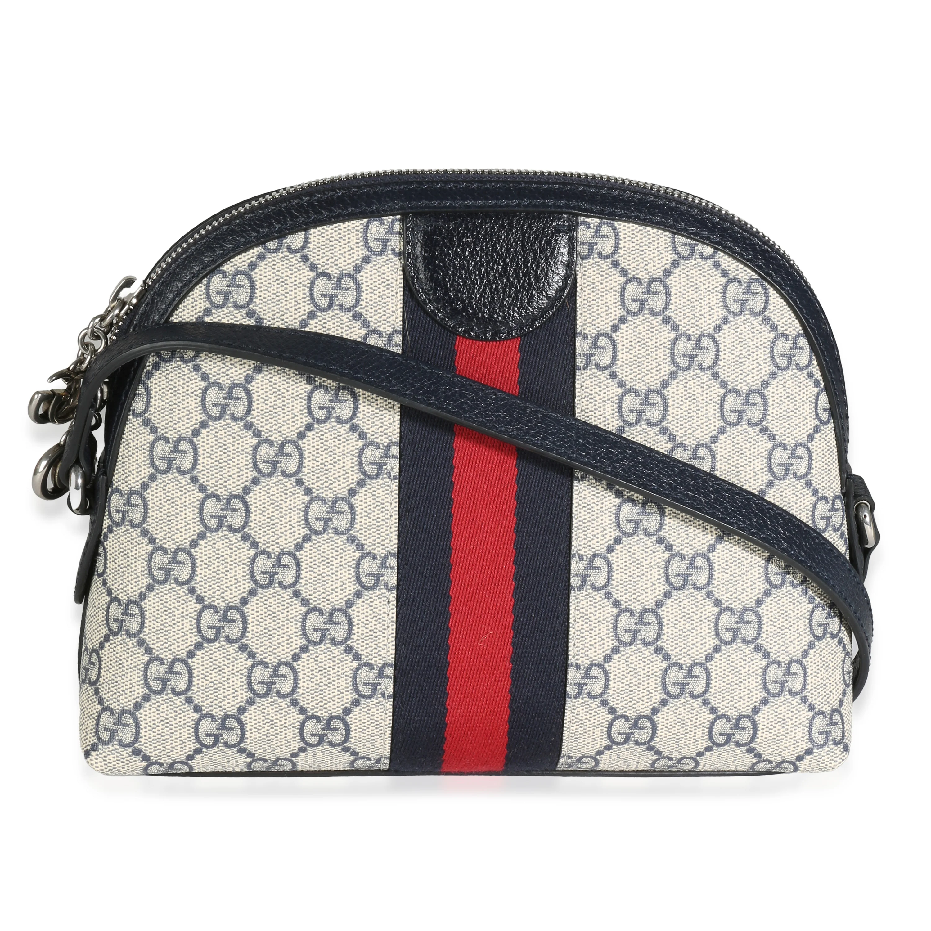 Navy GG Supreme Canvas Small Ophidia Shoulder Bag - Image 4