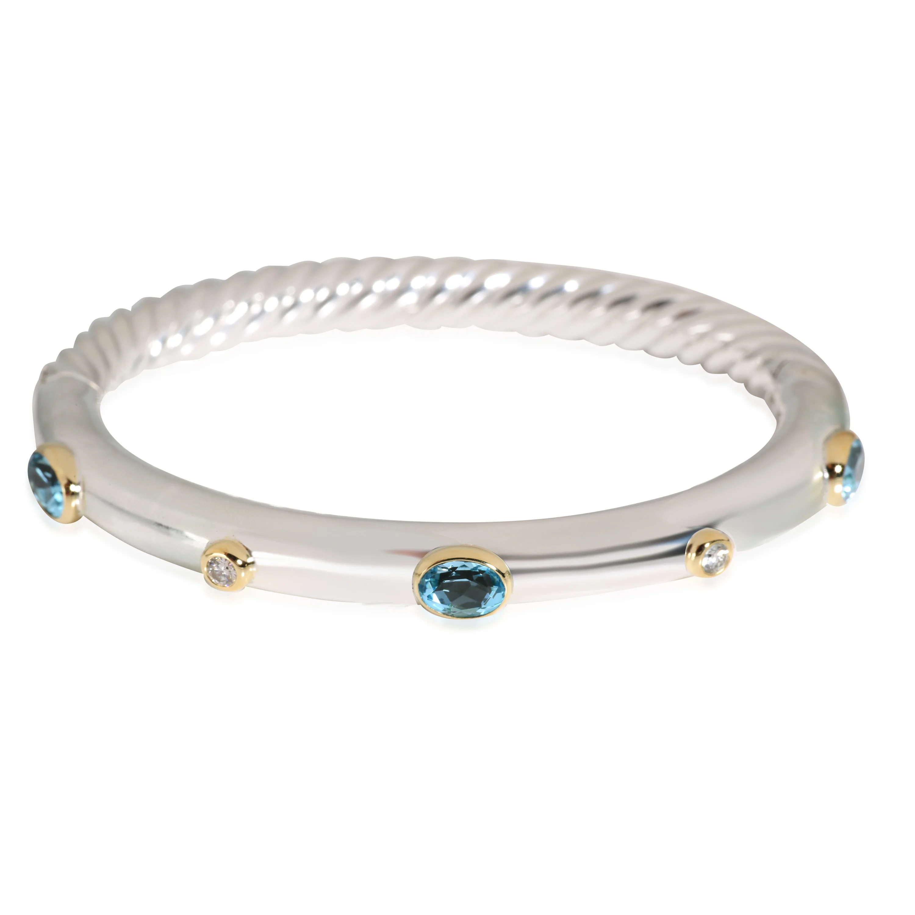 Topaz Bracelet in 18k Yellow Gold/Sterling Silver 0.16 CTW