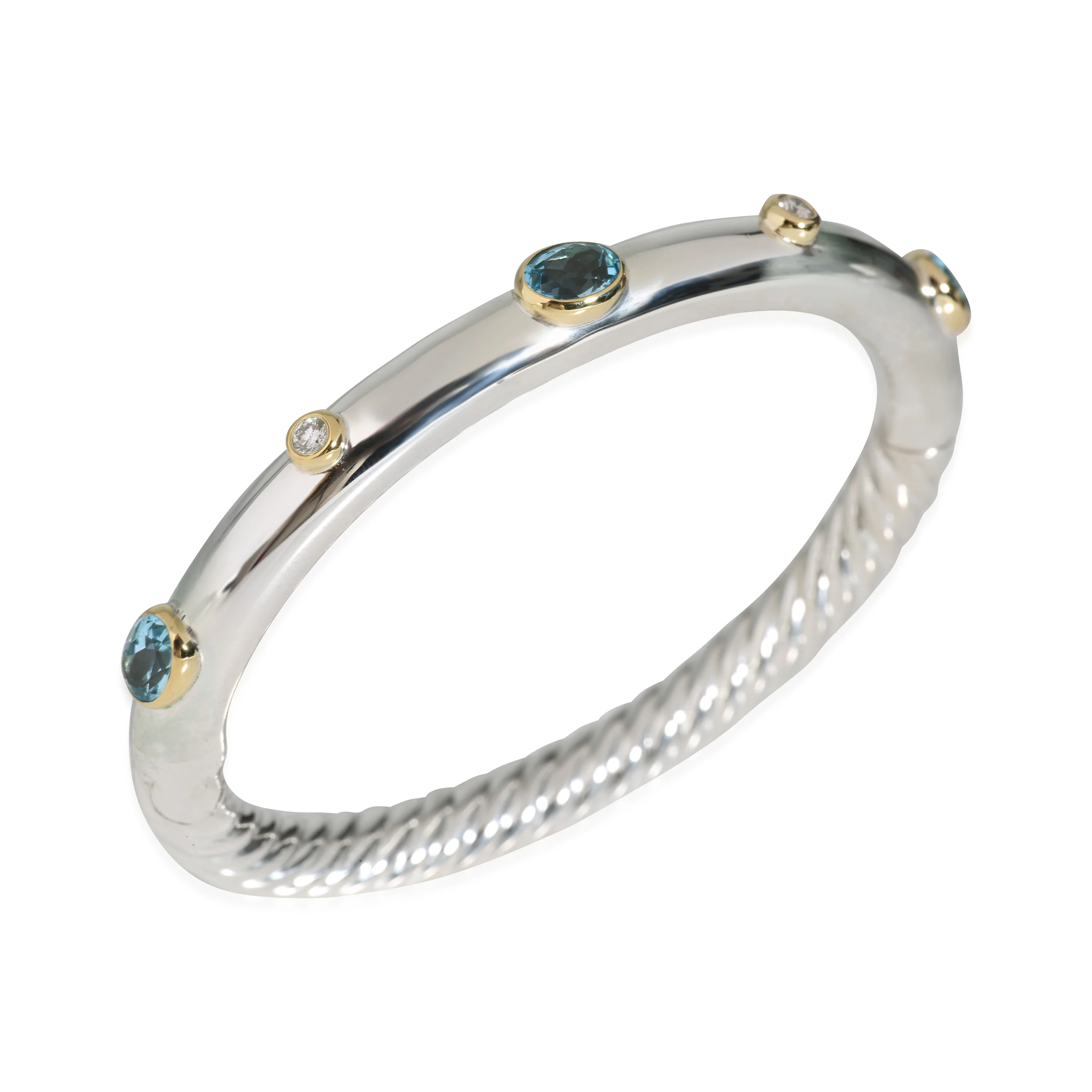 Topaz Bracelet in 18k Yellow Gold/Sterling Silver 0.16 CTW - Image 2